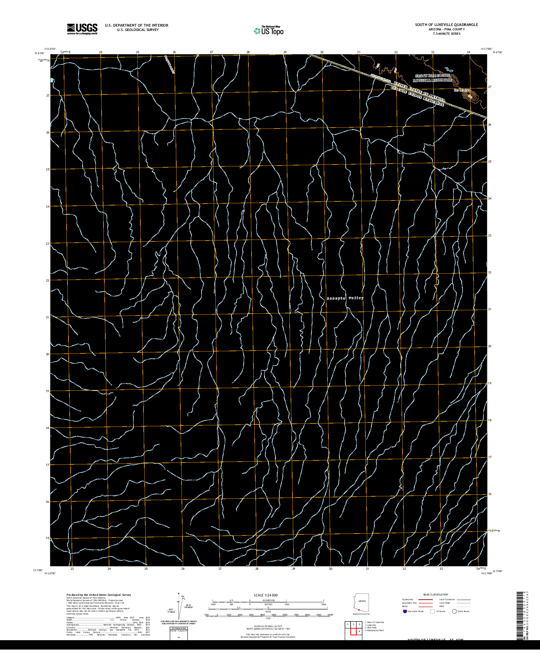 US TOPO 7.5-MINUTE MAP FOR SOUTH OF LUKEVILLE, AZ,SON