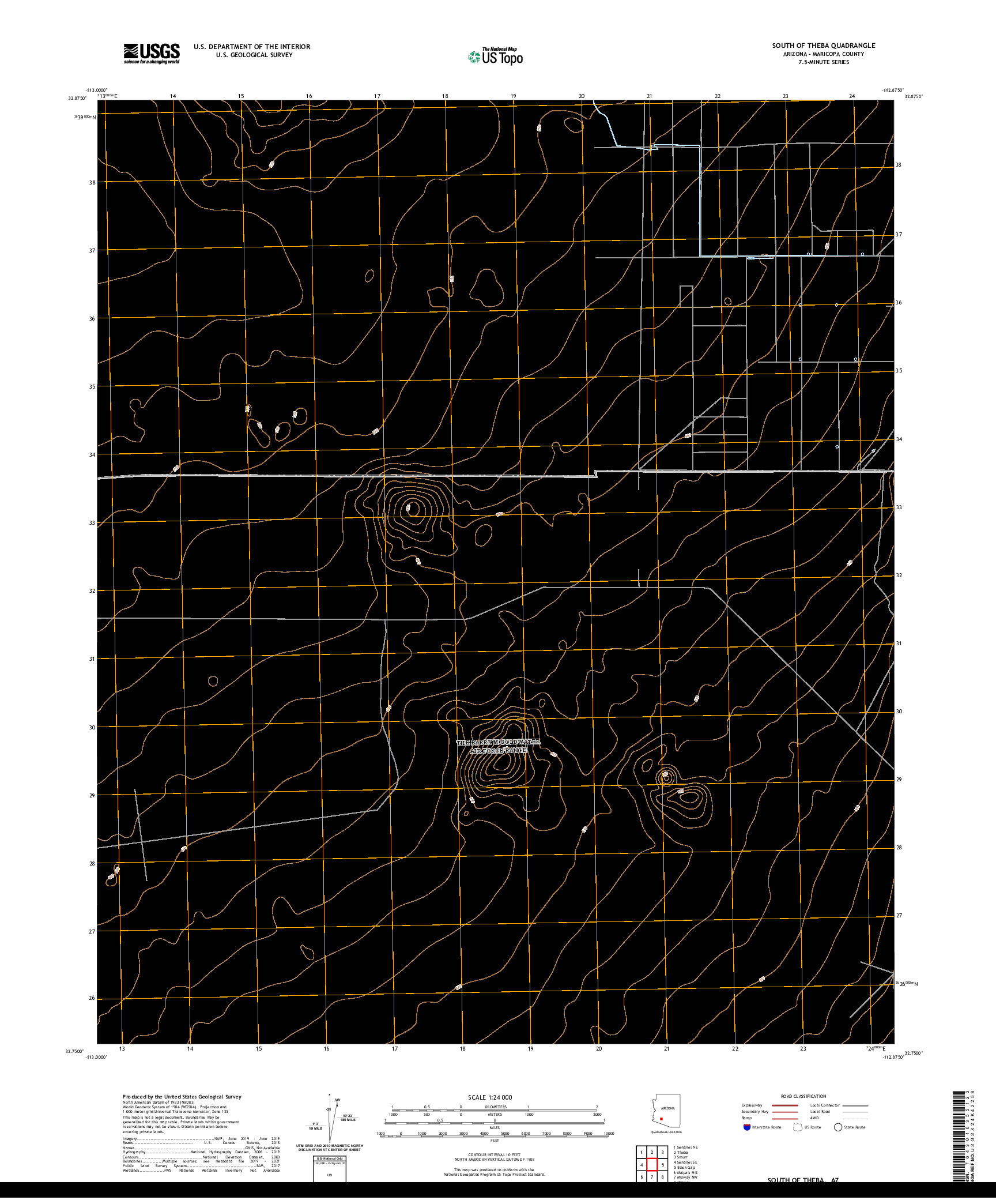 US TOPO 7.5-MINUTE MAP FOR SOUTH OF THEBA, AZ