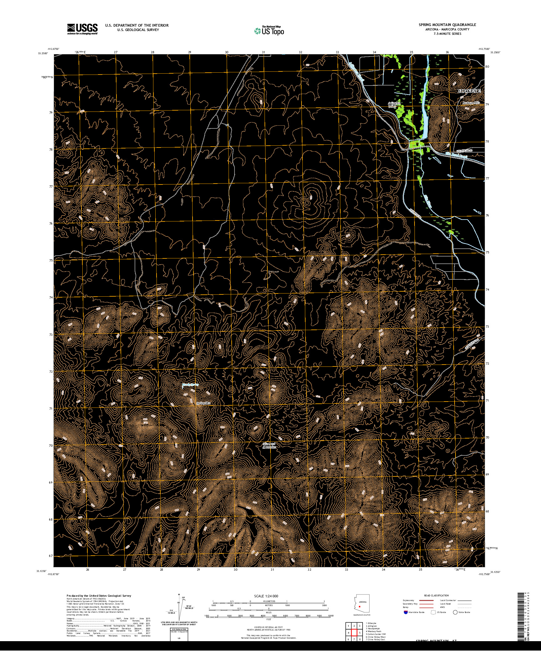 US TOPO 7.5-MINUTE MAP FOR SPRING MOUNTAIN, AZ