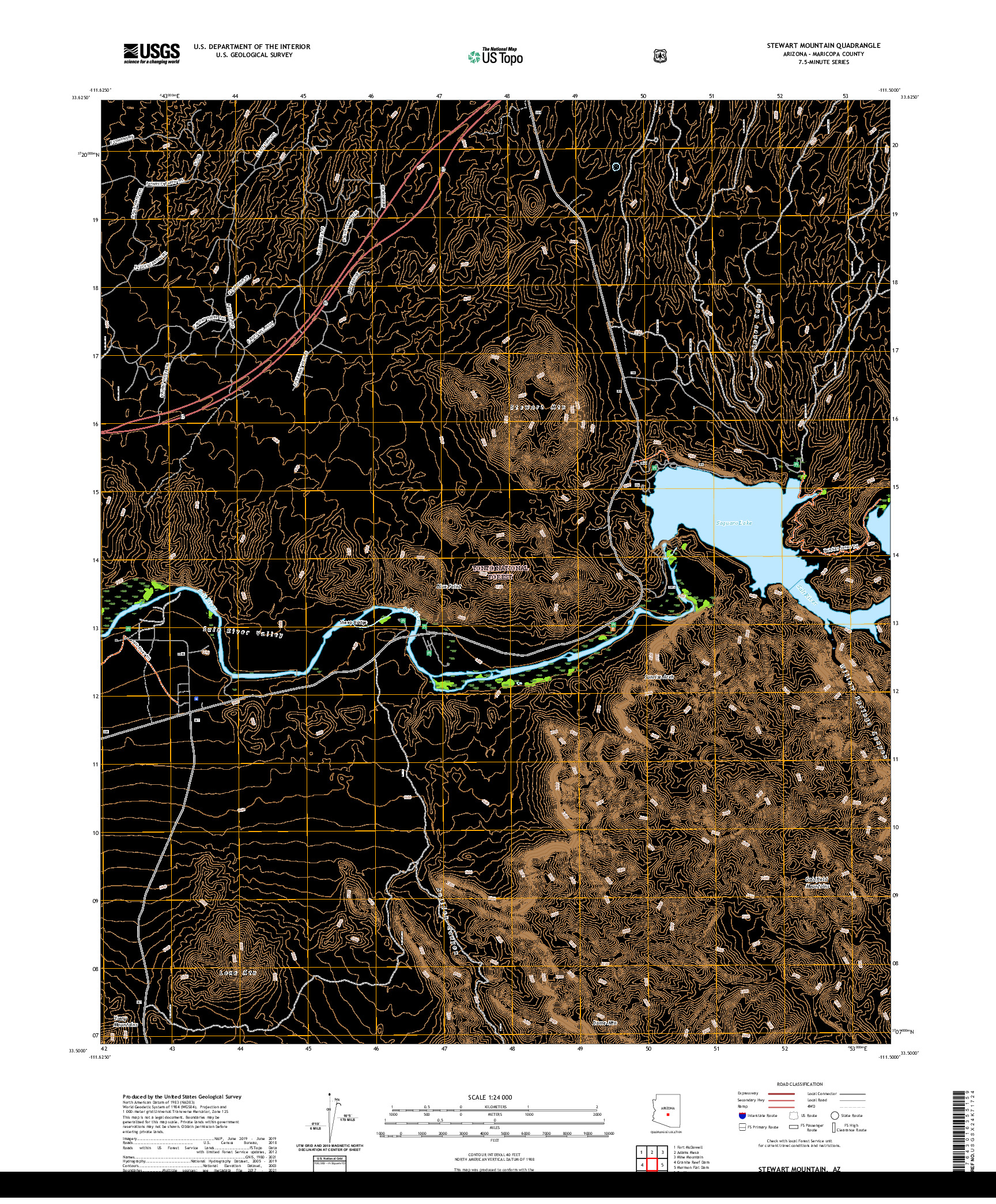 US TOPO 7.5-MINUTE MAP FOR STEWART MOUNTAIN, AZ