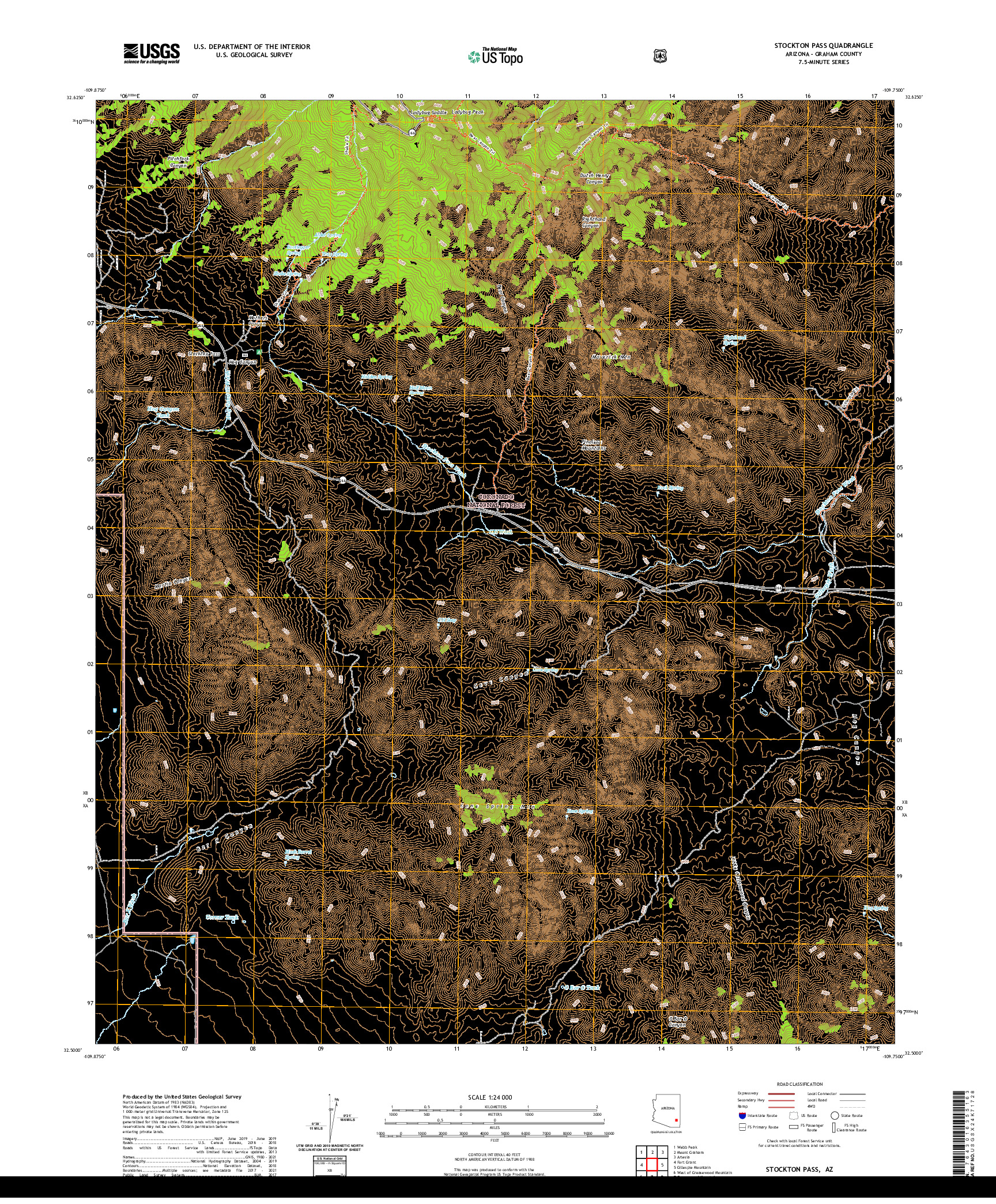 US TOPO 7.5-MINUTE MAP FOR STOCKTON PASS, AZ