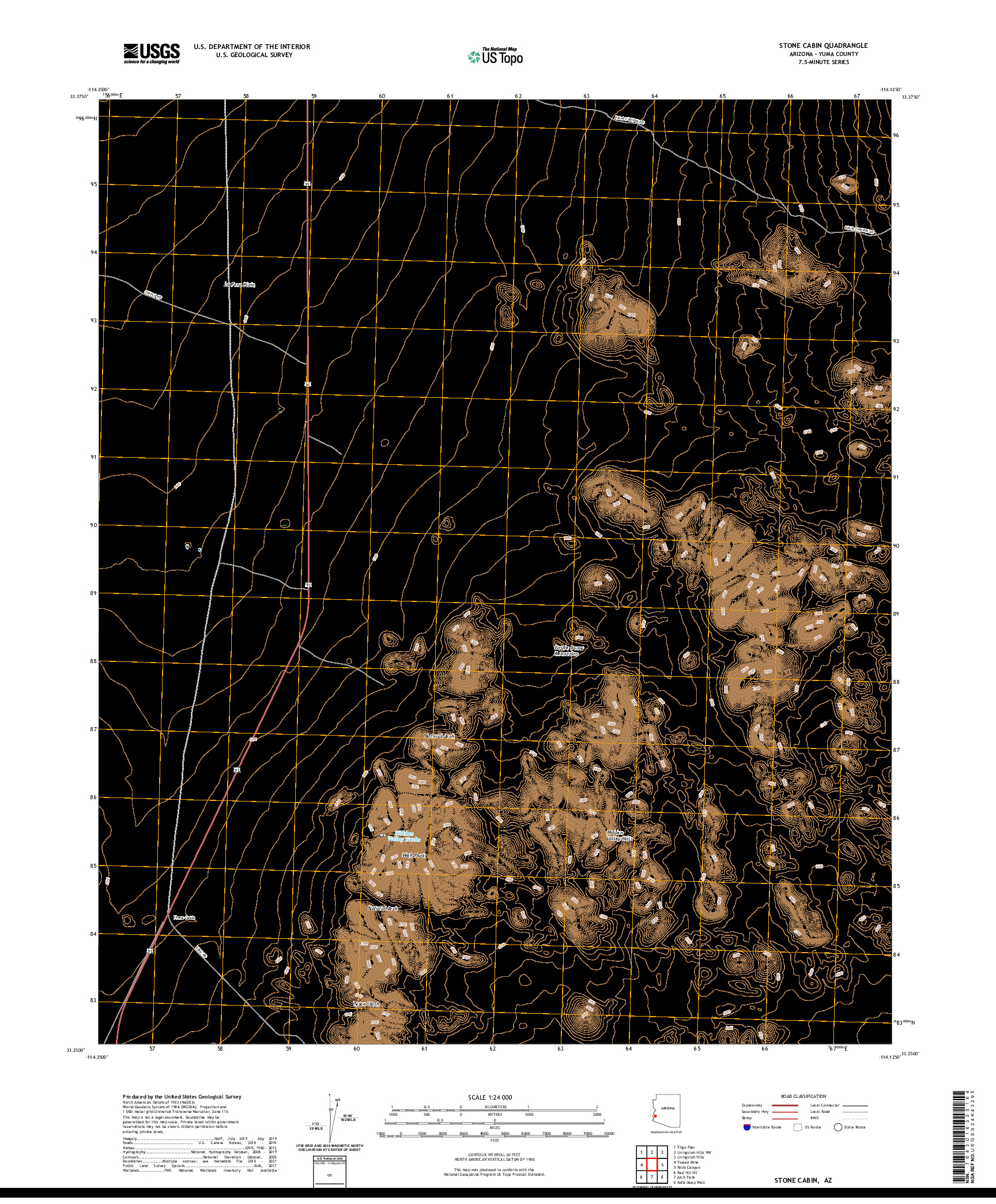 US TOPO 7.5-MINUTE MAP FOR STONE CABIN, AZ