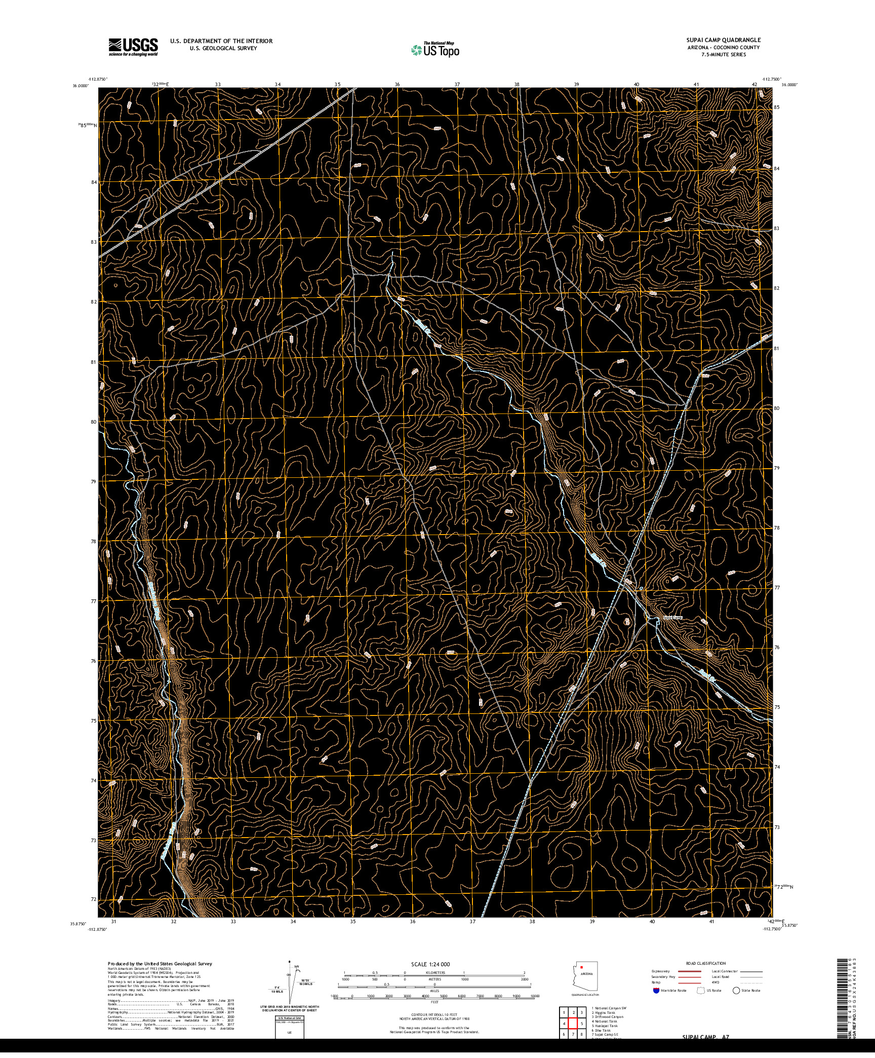 US TOPO 7.5-MINUTE MAP FOR SUPAI CAMP, AZ