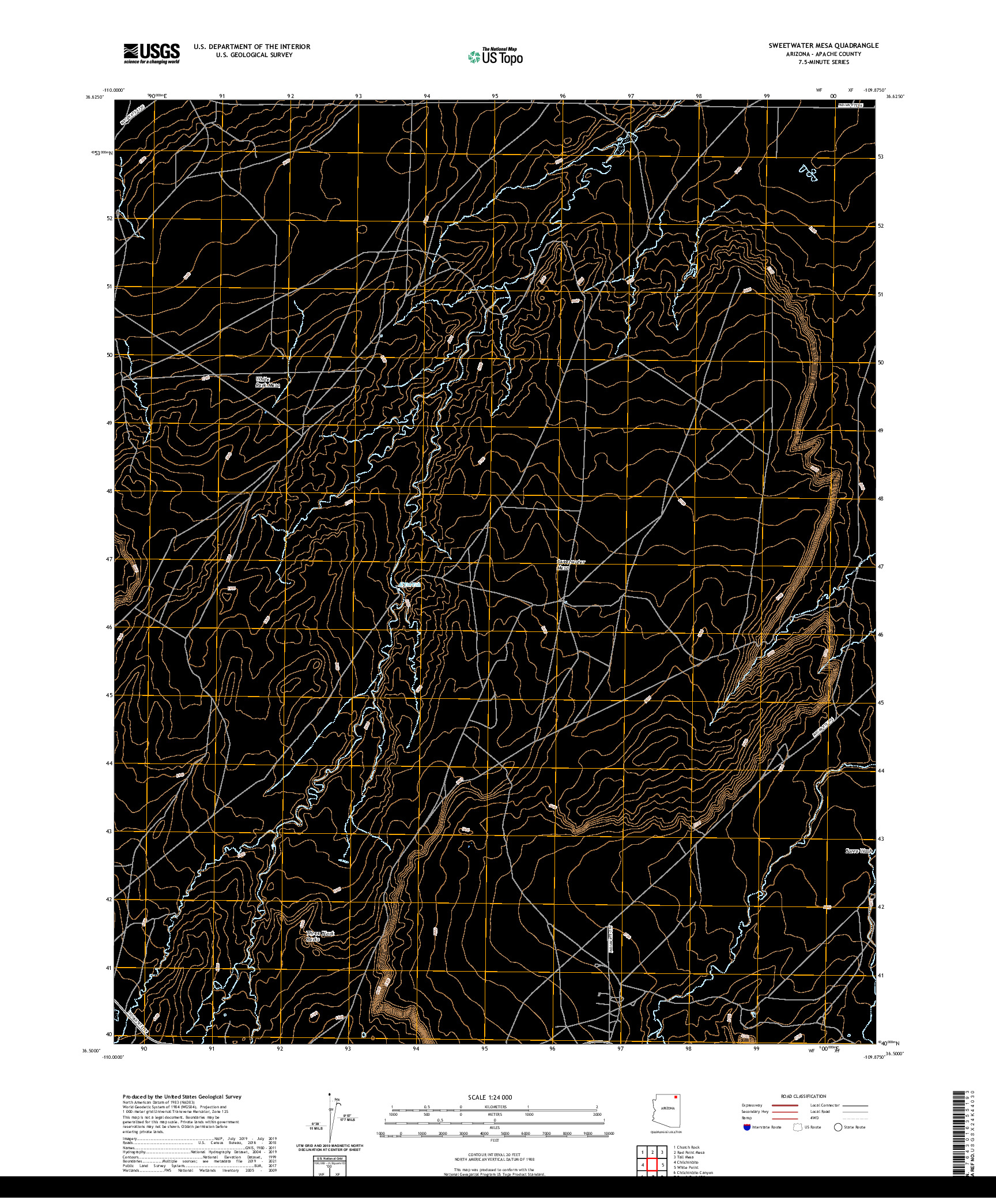 US TOPO 7.5-MINUTE MAP FOR SWEETWATER MESA, AZ