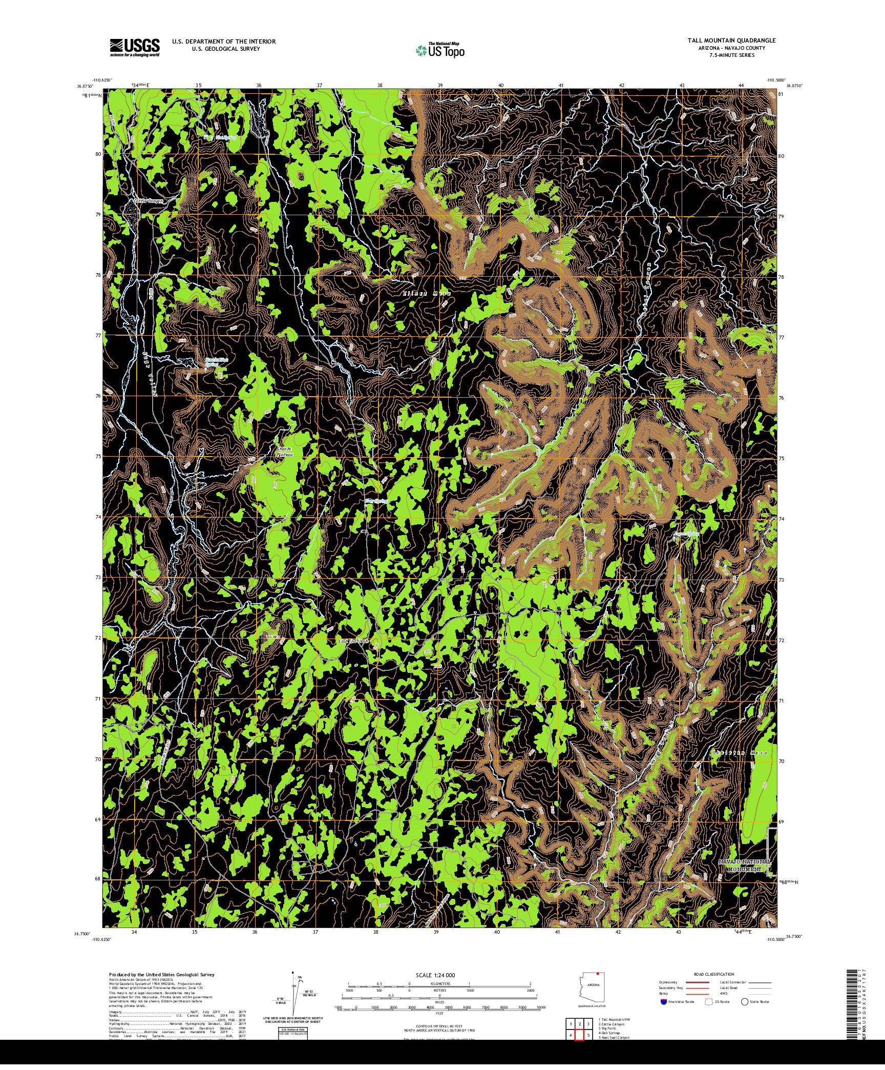 US TOPO 7.5-MINUTE MAP FOR TALL MOUNTAIN, AZ