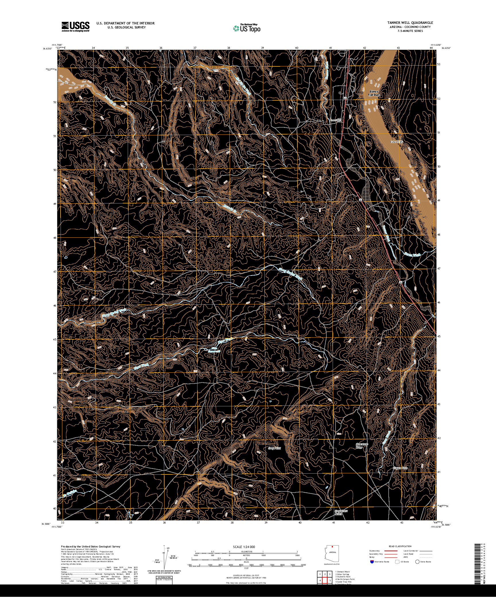 US TOPO 7.5-MINUTE MAP FOR TANNER WELL, AZ