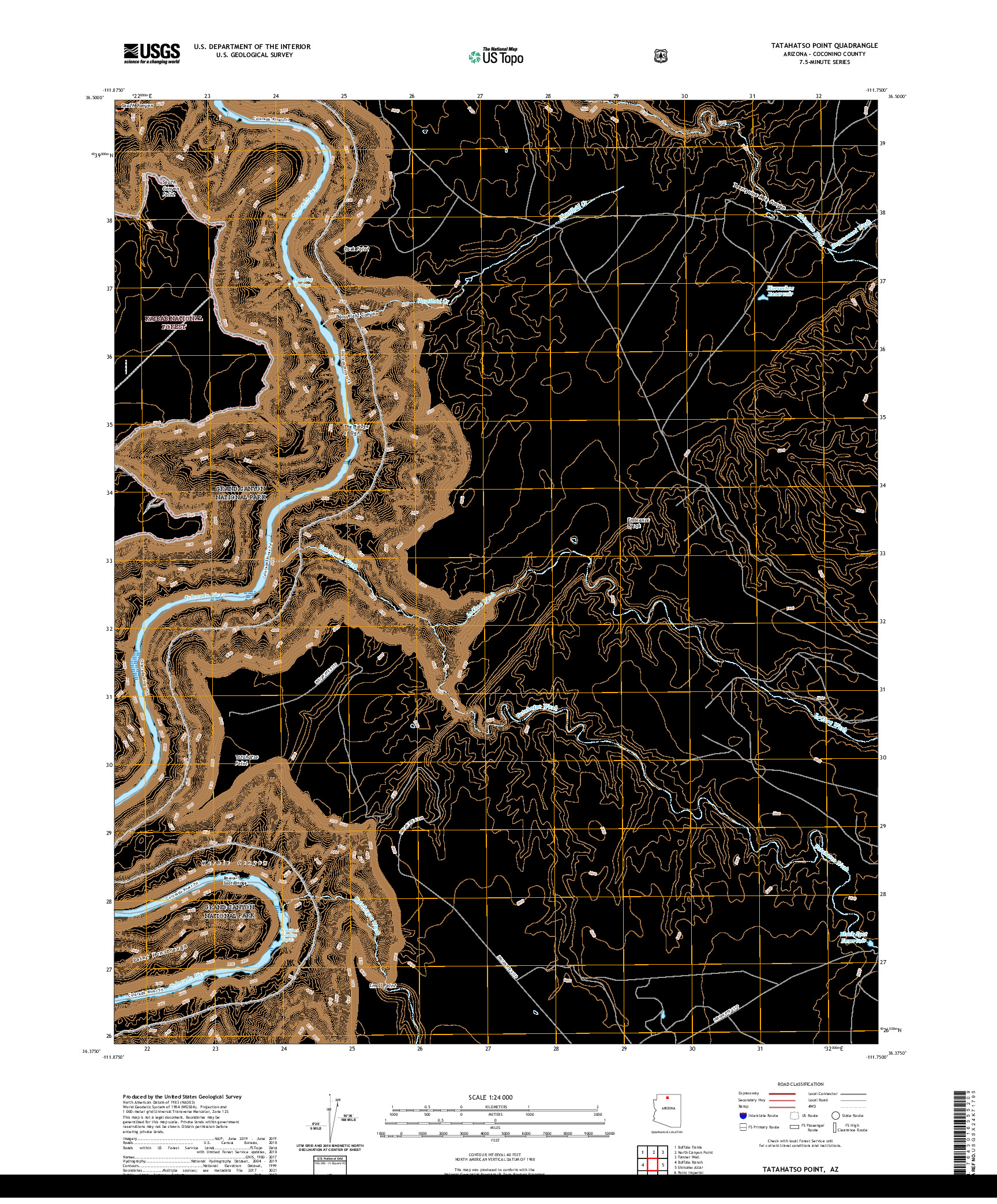 US TOPO 7.5-MINUTE MAP FOR TATAHATSO POINT, AZ