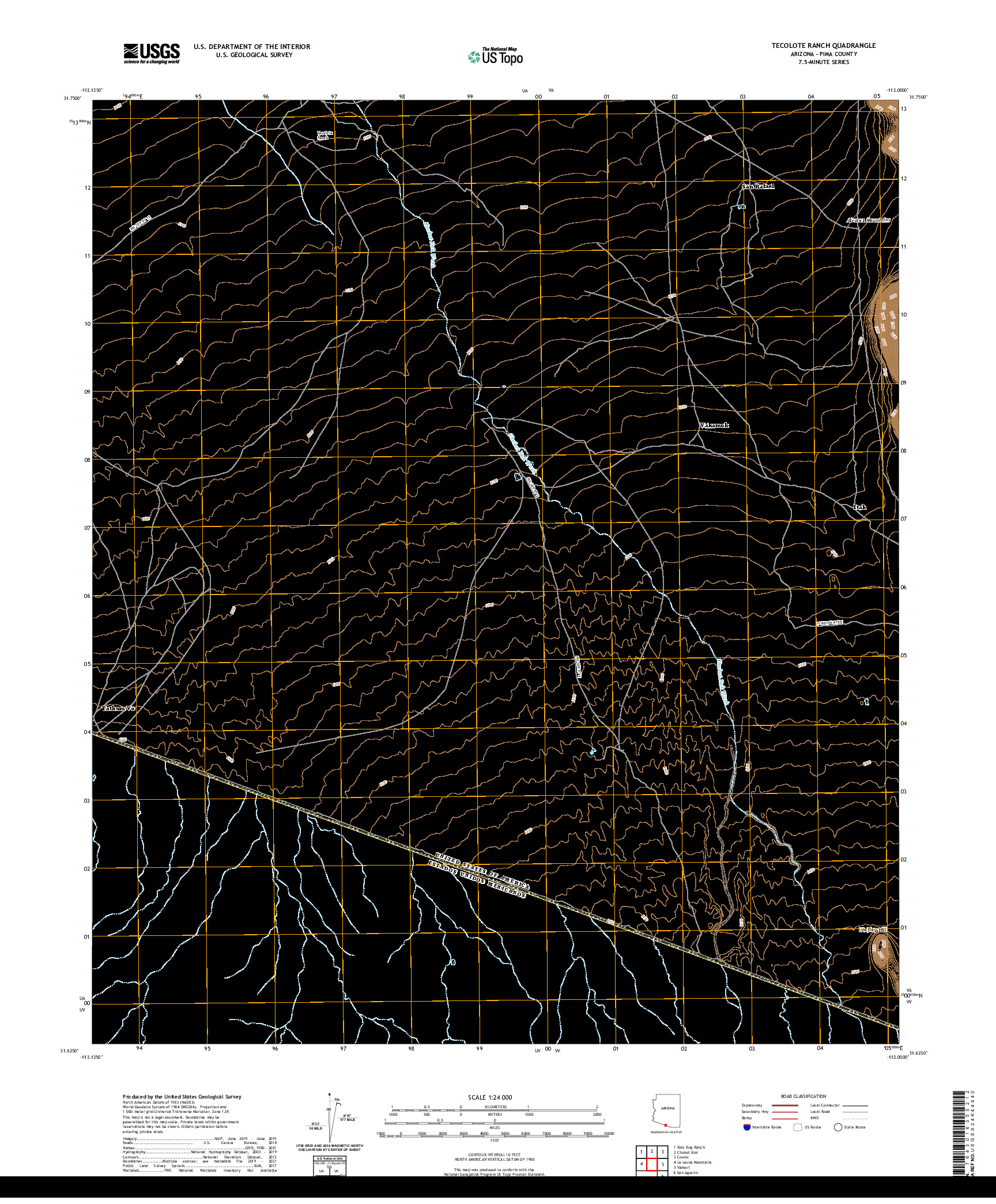 US TOPO 7.5-MINUTE MAP FOR TECOLOTE RANCH, AZ,SON