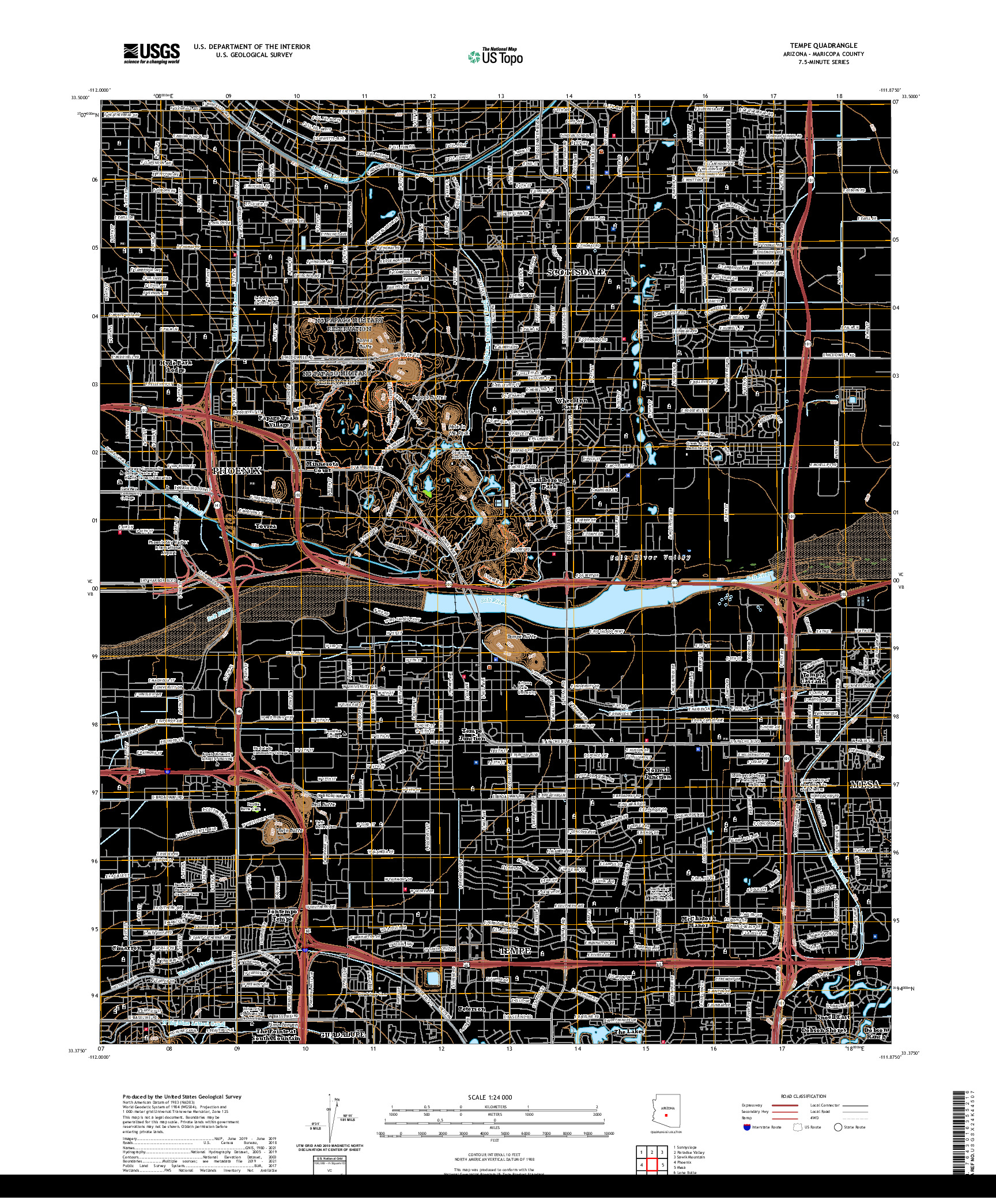 US TOPO 7.5-MINUTE MAP FOR TEMPE, AZ