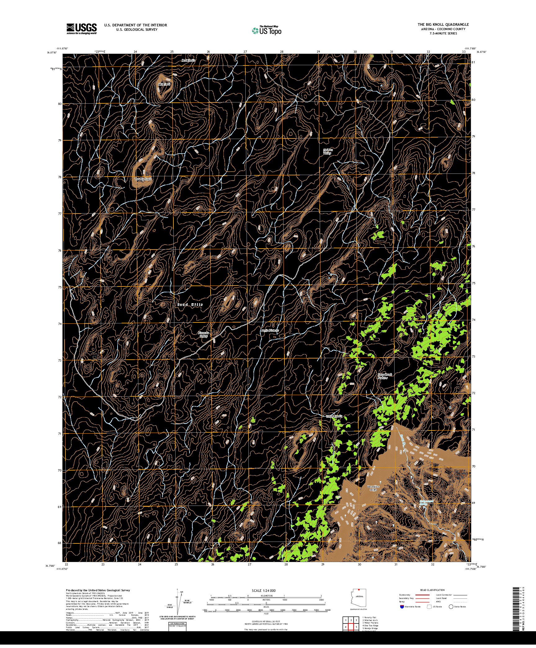 US TOPO 7.5-MINUTE MAP FOR THE BIG KNOLL, AZ