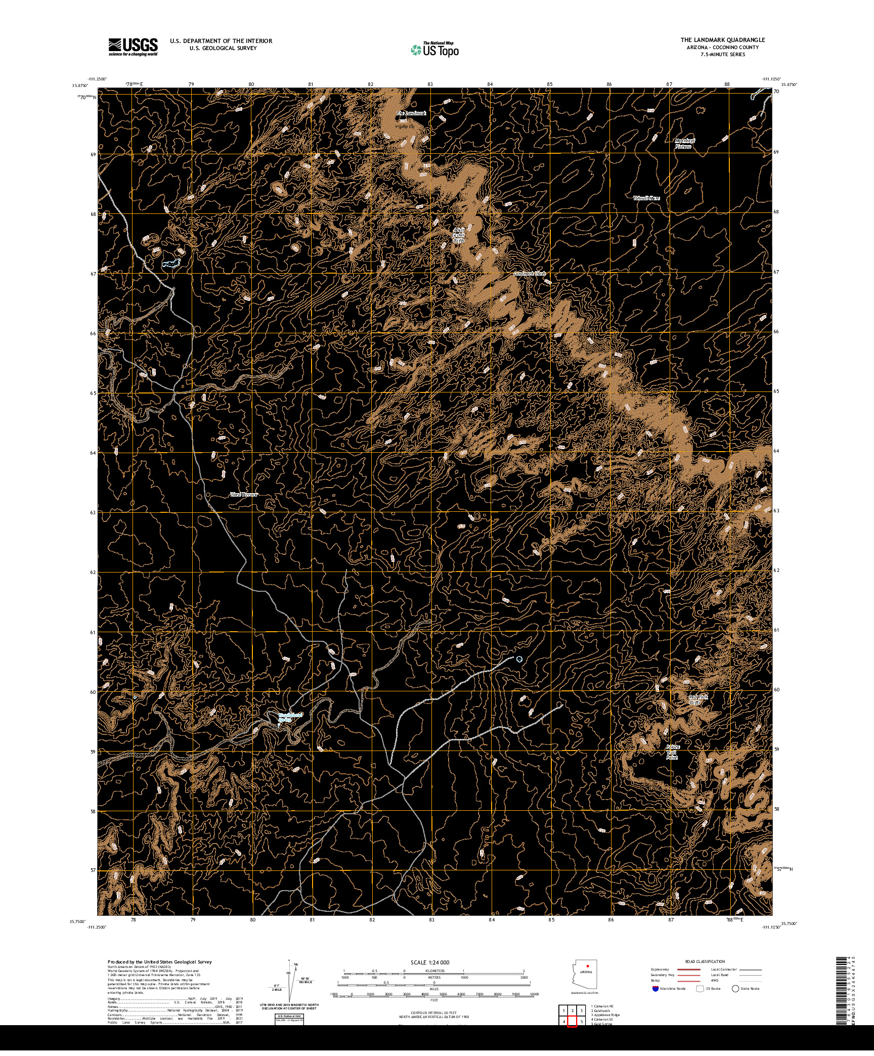 US TOPO 7.5-MINUTE MAP FOR THE LANDMARK, AZ