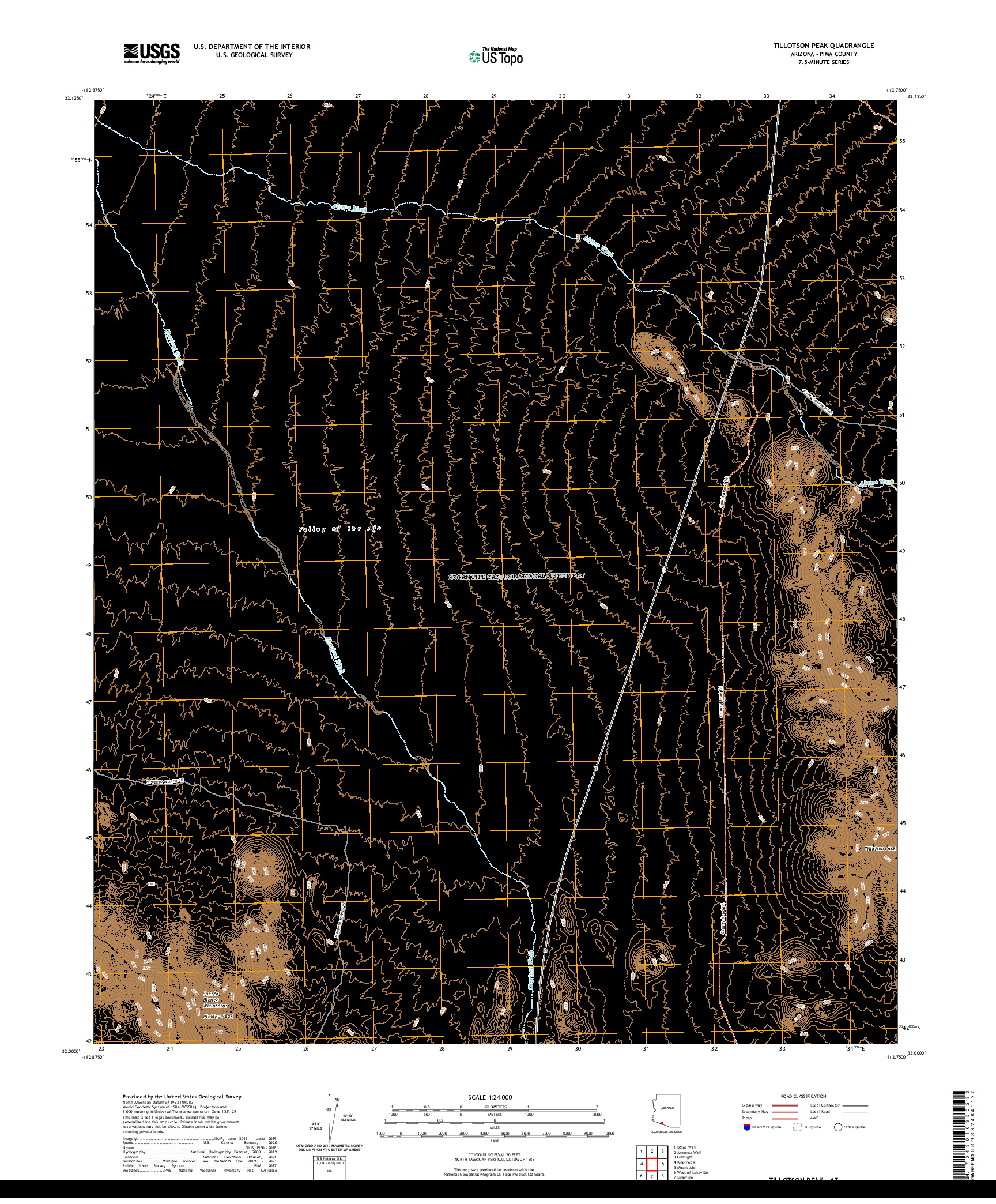 US TOPO 7.5-MINUTE MAP FOR TILLOTSON PEAK, AZ