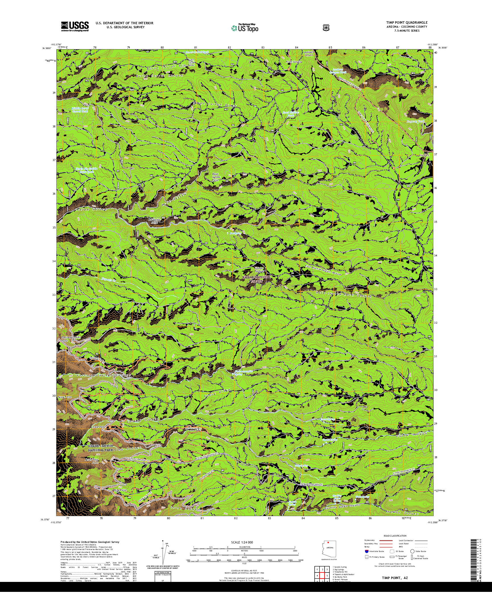 US TOPO 7.5-MINUTE MAP FOR TIMP POINT, AZ