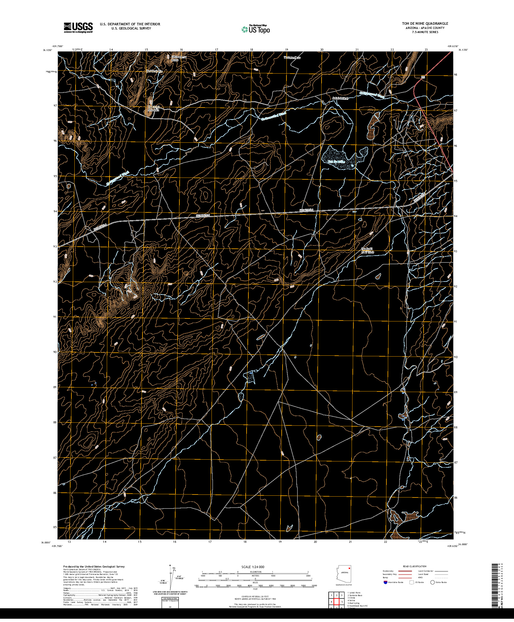 US TOPO 7.5-MINUTE MAP FOR TOH DE NIIHE, AZ