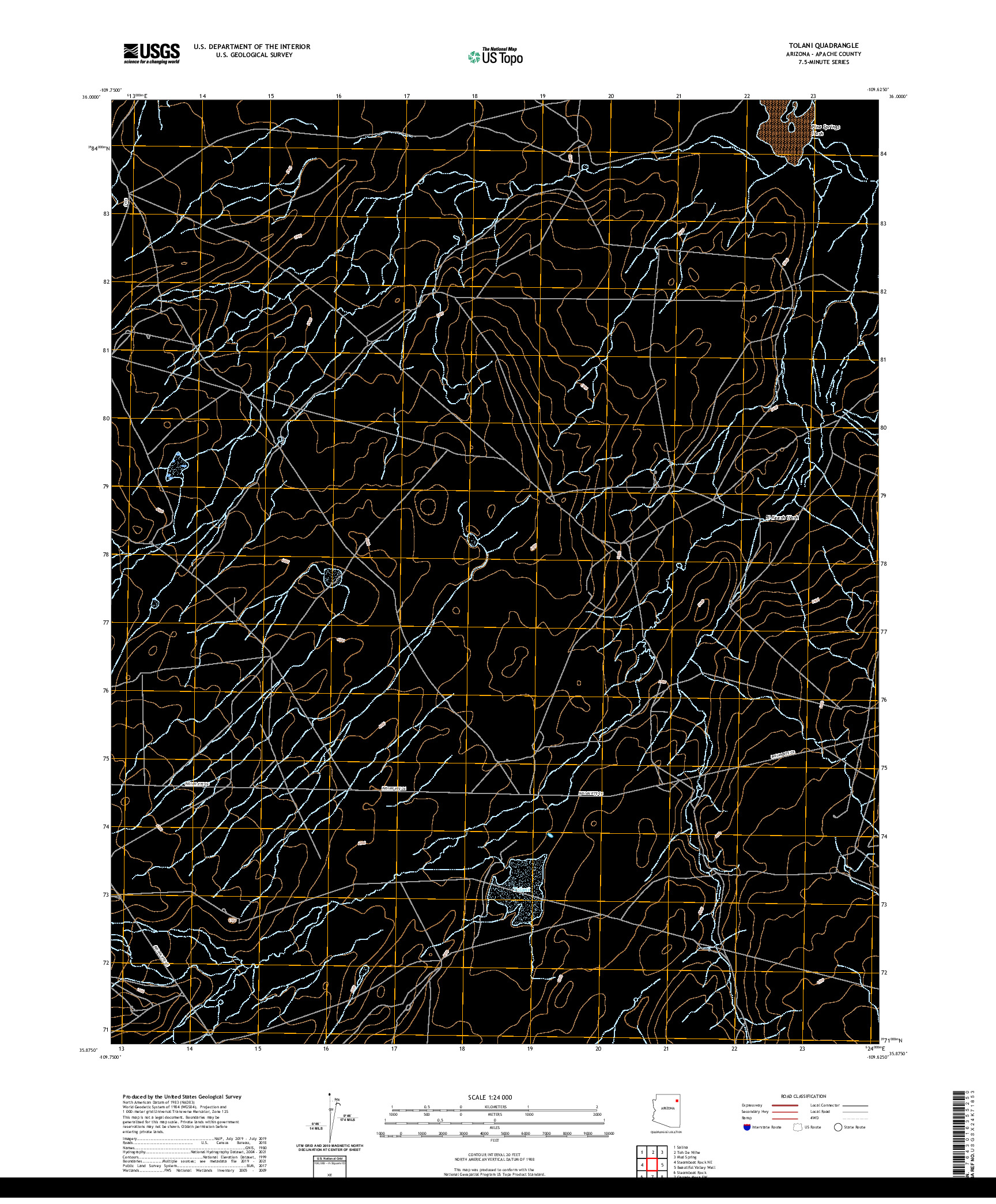 US TOPO 7.5-MINUTE MAP FOR TOLANI, AZ