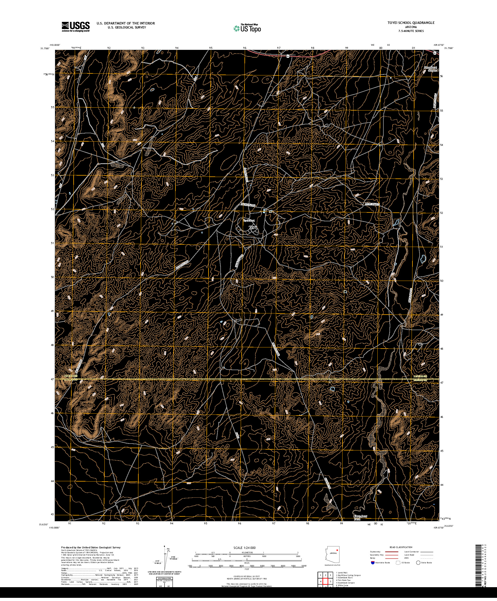 US TOPO 7.5-MINUTE MAP FOR TOYEI SCHOOL, AZ