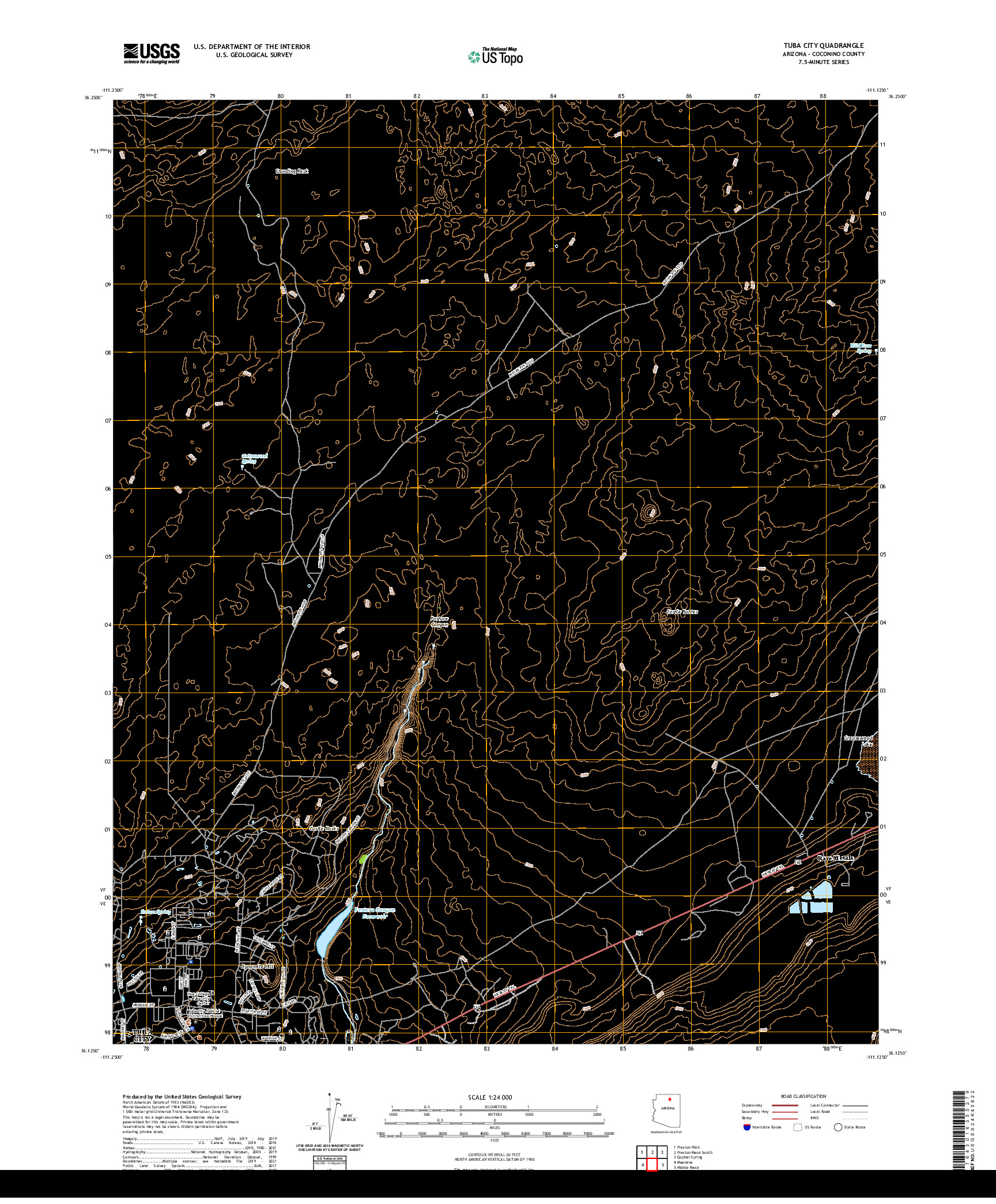 US TOPO 7.5-MINUTE MAP FOR TUBA CITY, AZ