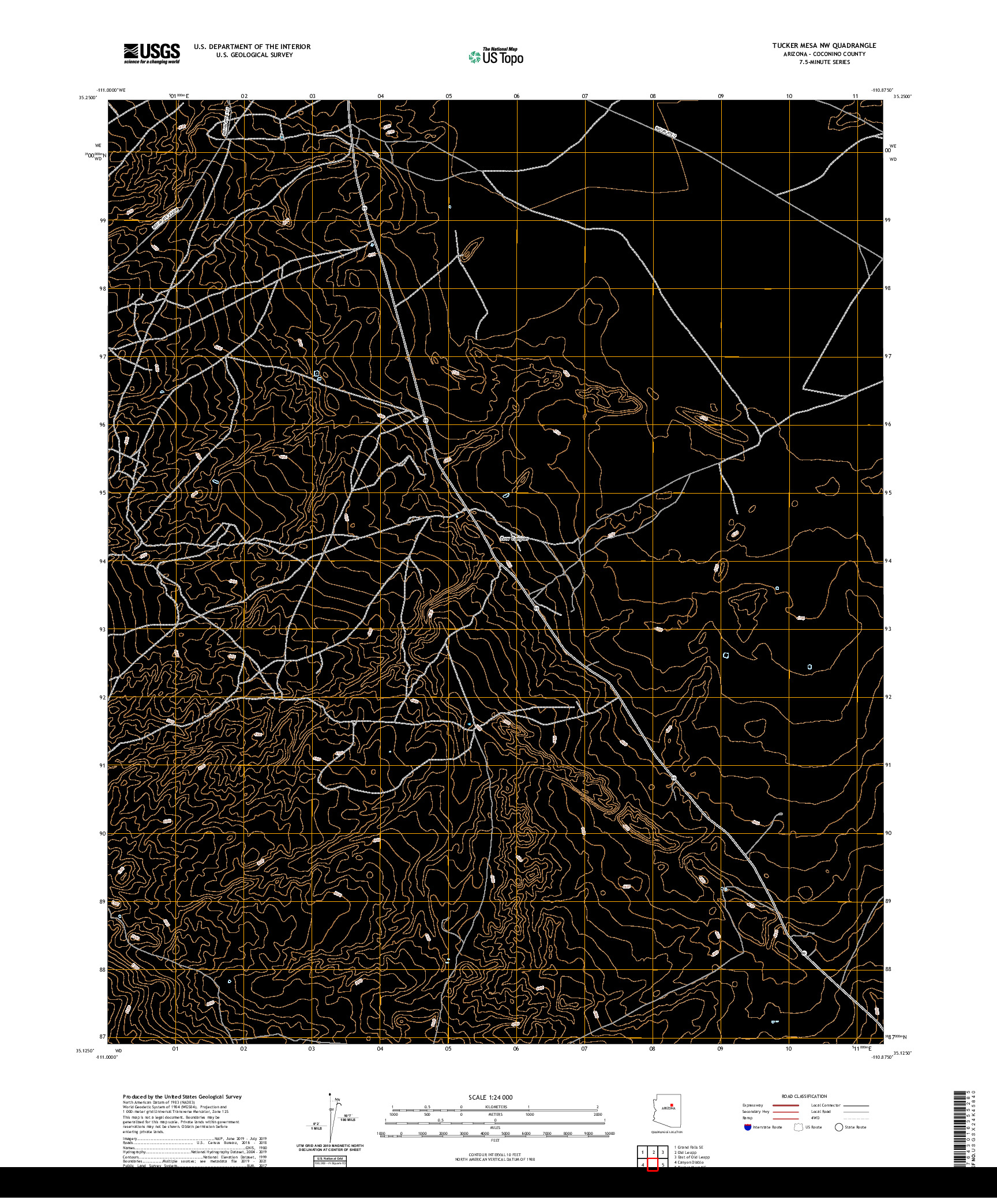 US TOPO 7.5-MINUTE MAP FOR TUCKER MESA NW, AZ