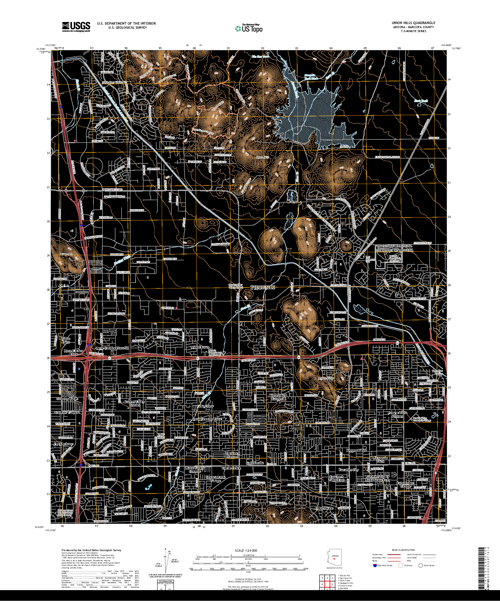 US TOPO 7.5-MINUTE MAP FOR UNION HILLS, AZ