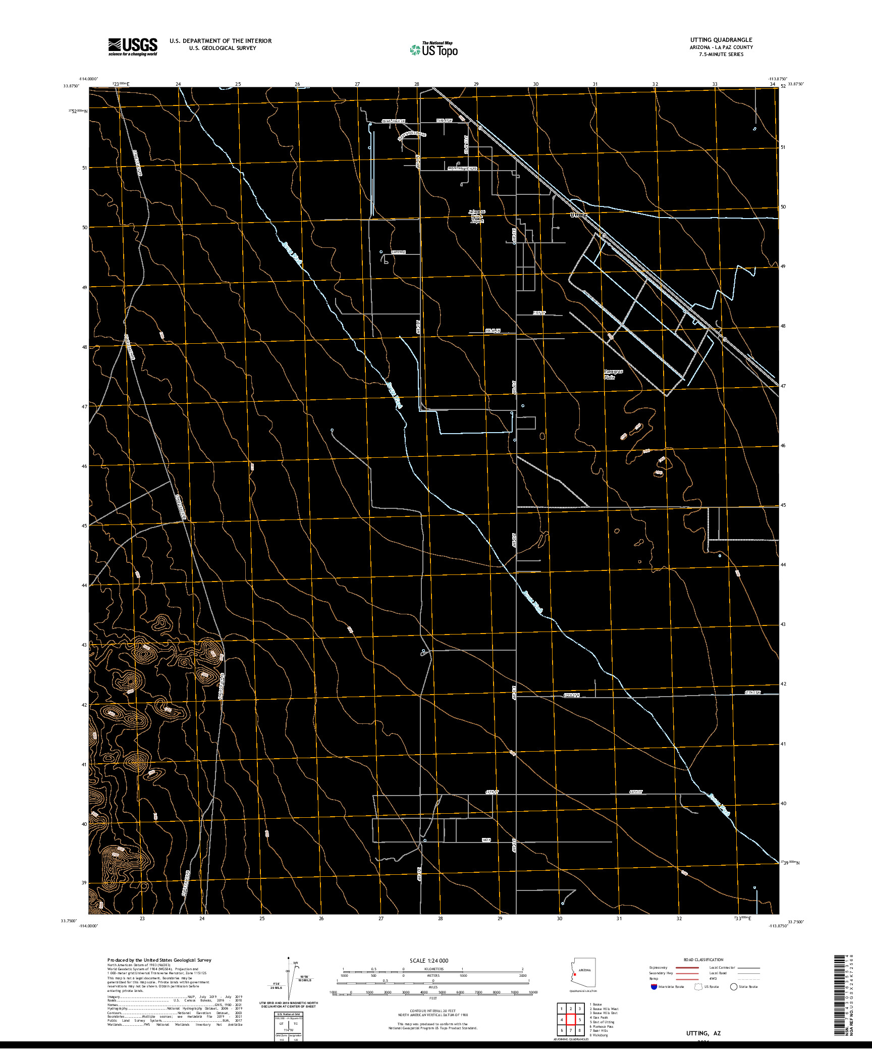 US TOPO 7.5-MINUTE MAP FOR UTTING, AZ