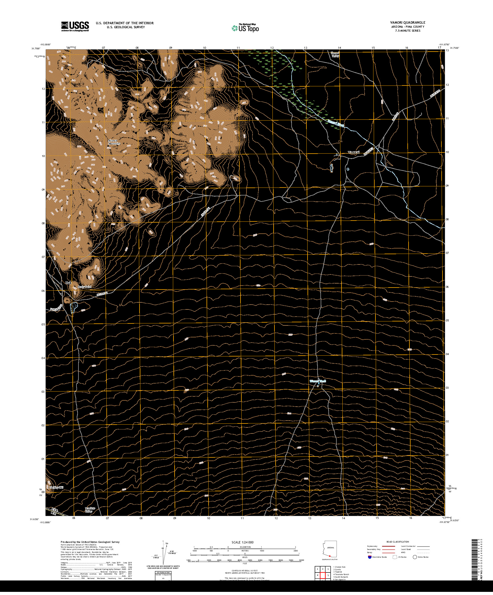 USGS US TOPO 7.5-MINUTE MAP FOR VAMORI, AZ 2021