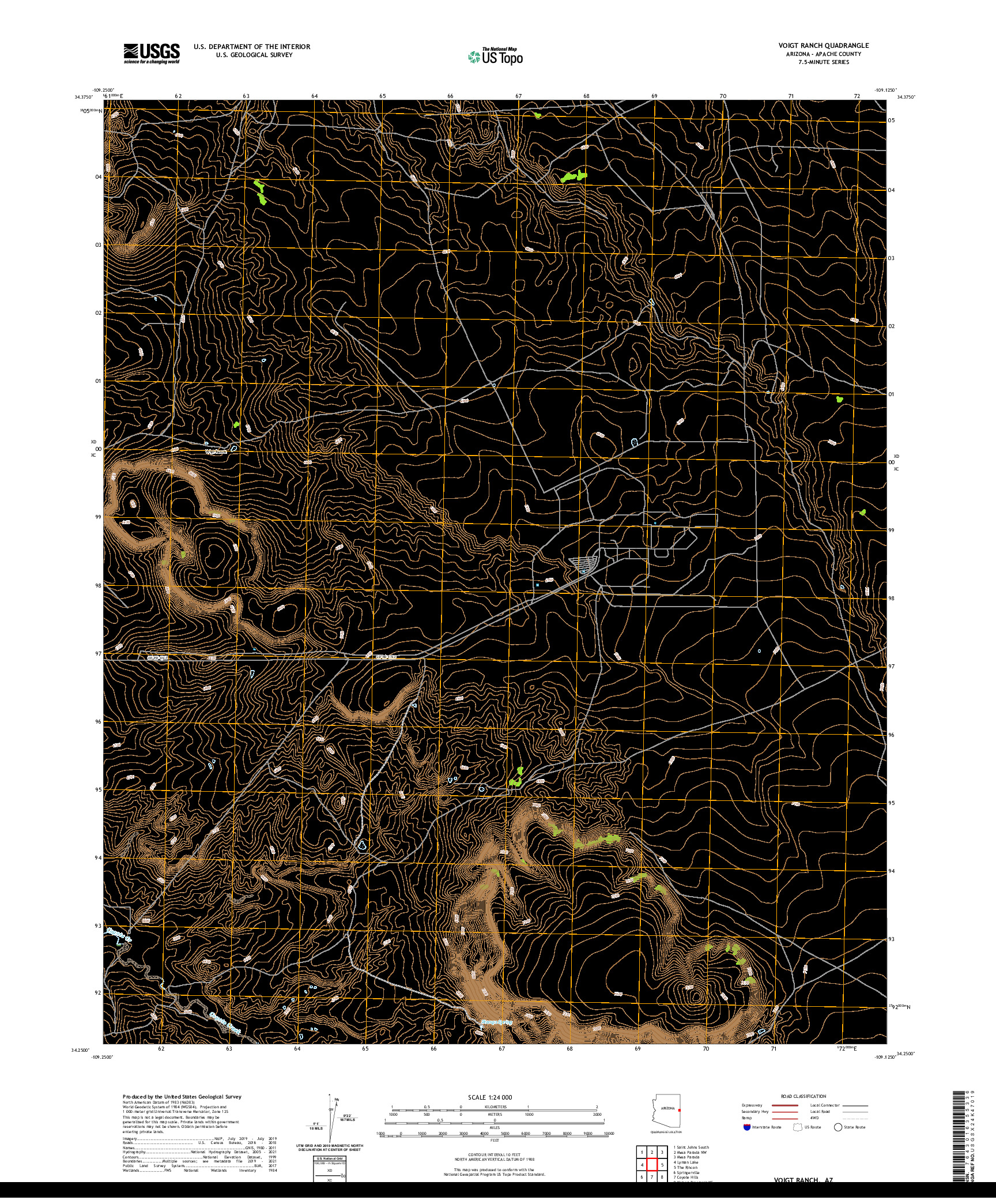 US TOPO 7.5-MINUTE MAP FOR VOIGT RANCH, AZ