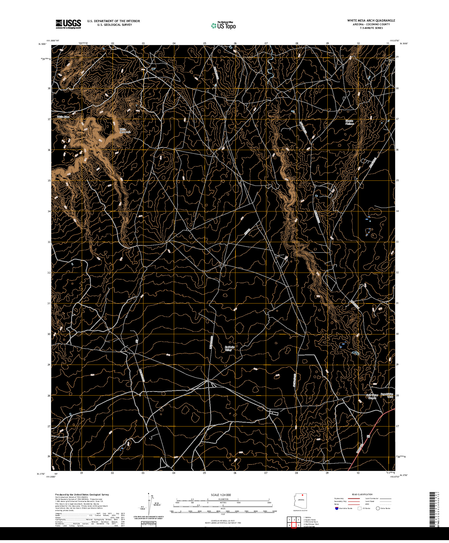 US TOPO 7.5-MINUTE MAP FOR WHITE MESA ARCH, AZ