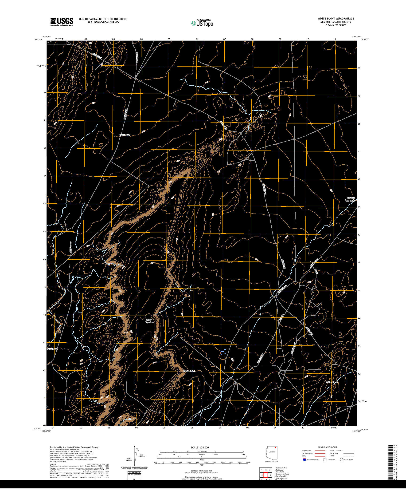 US TOPO 7.5-MINUTE MAP FOR WHITE POINT, AZ