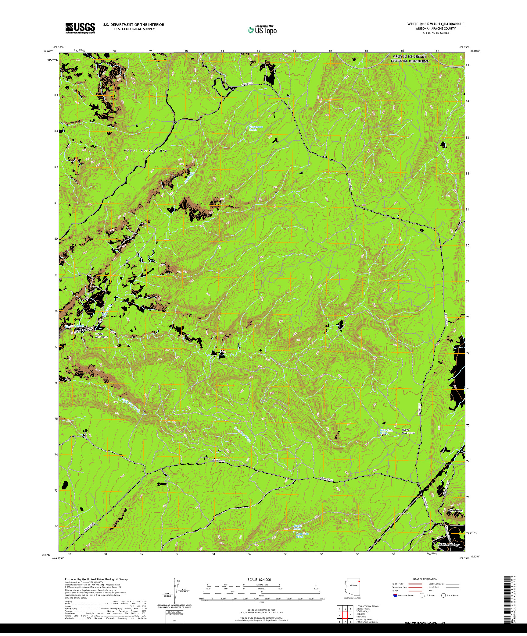 US TOPO 7.5-MINUTE MAP FOR WHITE ROCK WASH, AZ