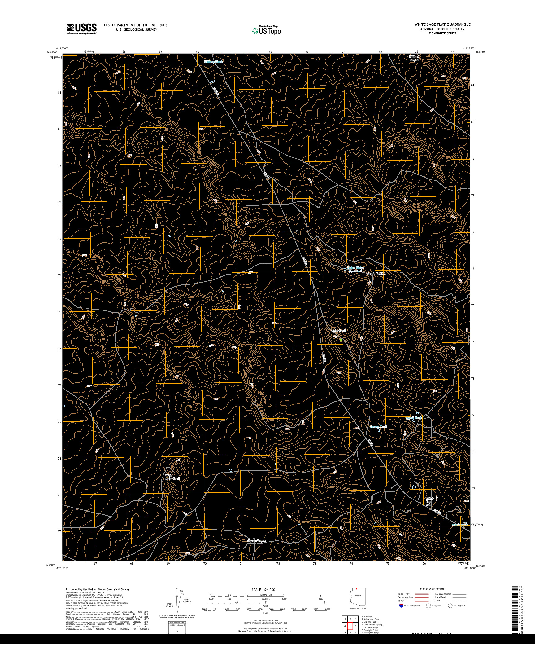 US TOPO 7.5-MINUTE MAP FOR WHITE SAGE FLAT, AZ