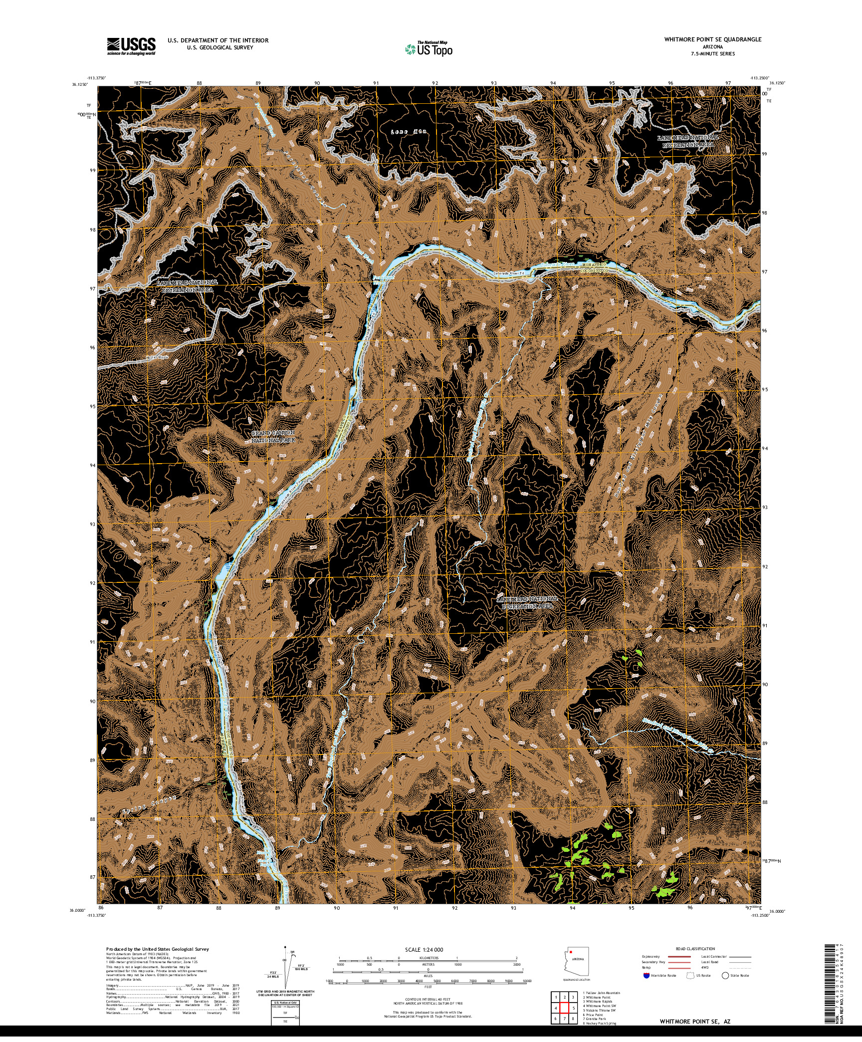 US TOPO 7.5-MINUTE MAP FOR WHITMORE POINT SE, AZ