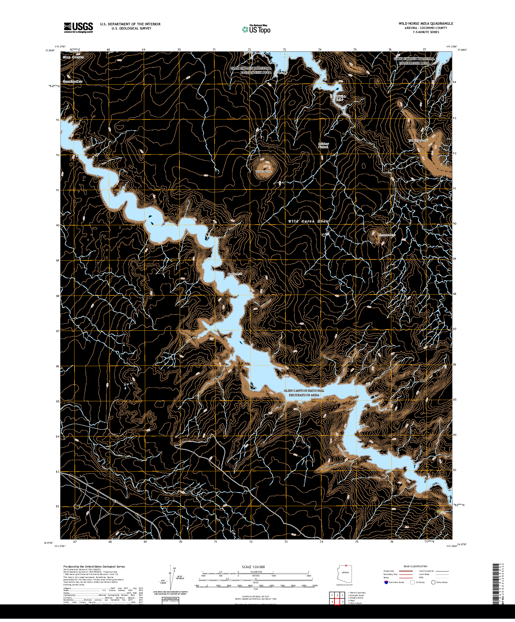 US TOPO 7.5-MINUTE MAP FOR WILD HORSE MESA, AZ