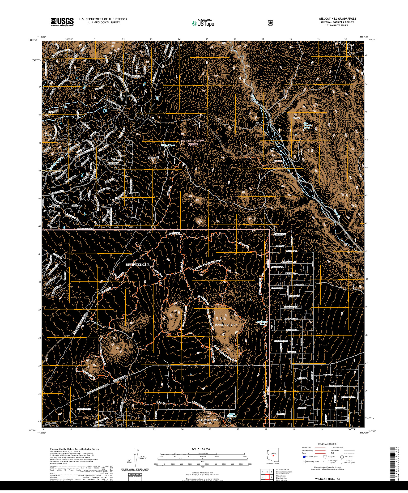 US TOPO 7.5-MINUTE MAP FOR WILDCAT HILL, AZ