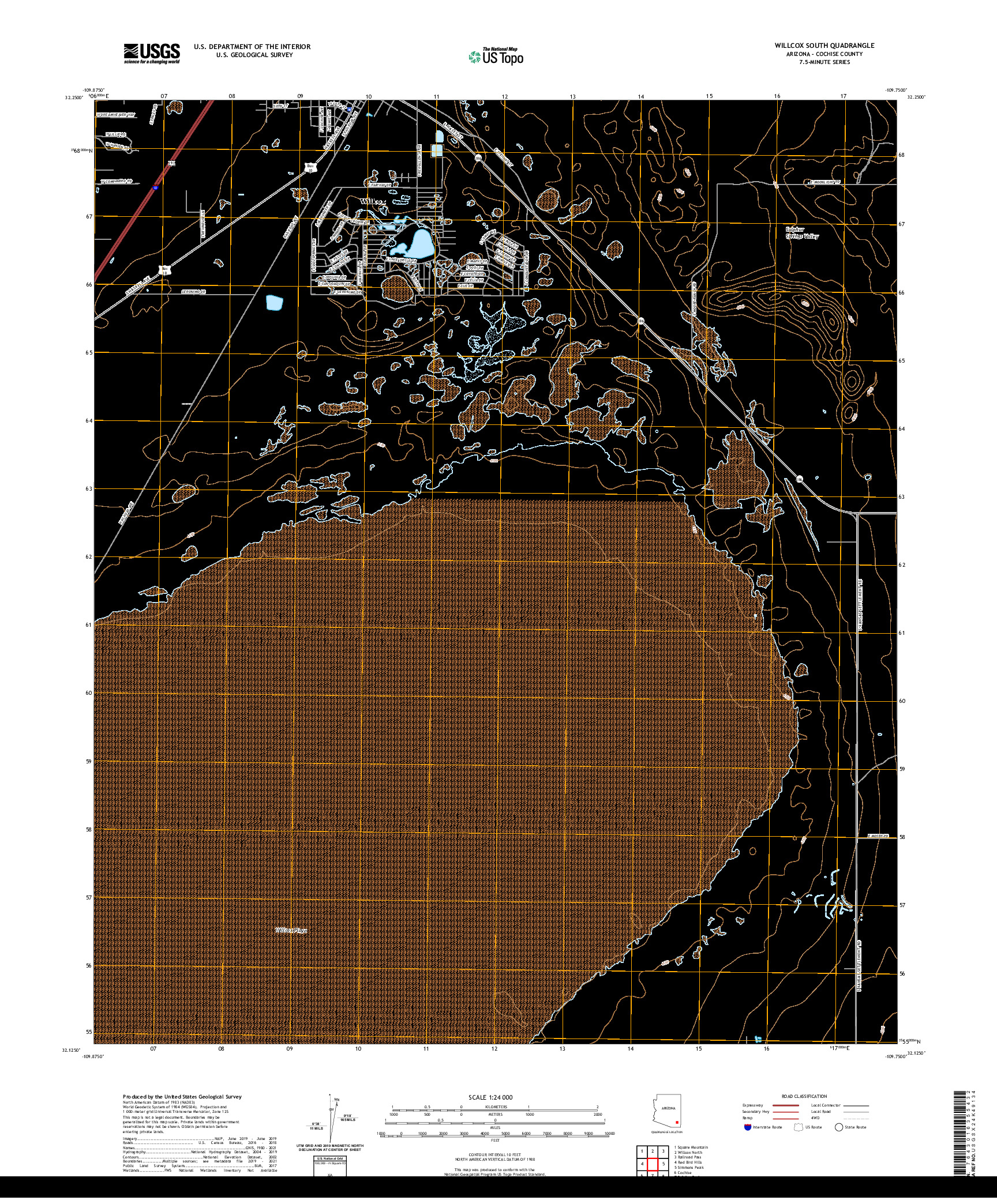 US TOPO 7.5-MINUTE MAP FOR WILLCOX SOUTH, AZ