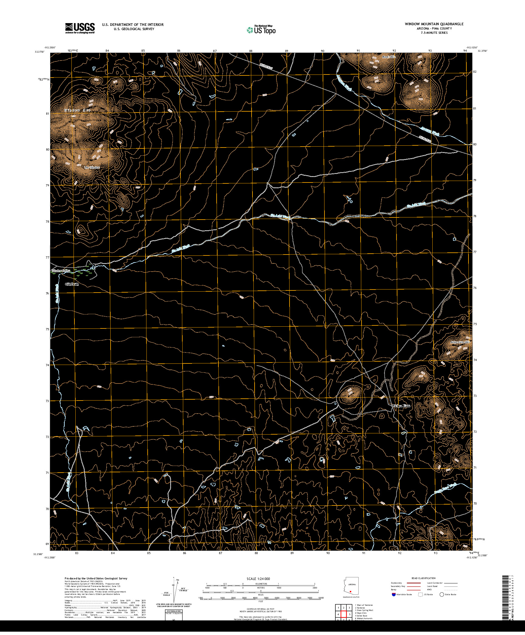 US TOPO 7.5-MINUTE MAP FOR WINDOW MOUNTAIN, AZ