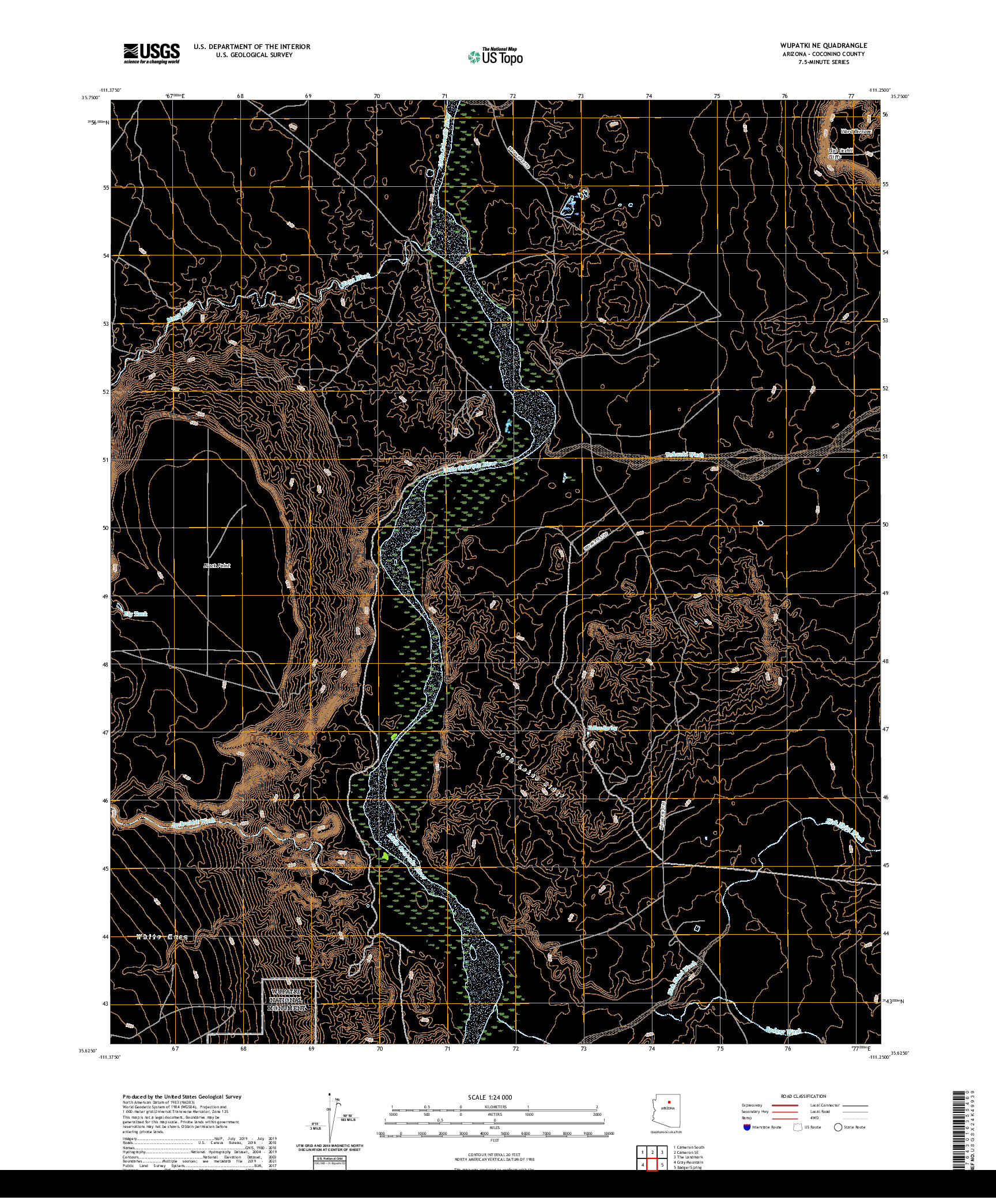 US TOPO 7.5-MINUTE MAP FOR WUPATKI NE, AZ