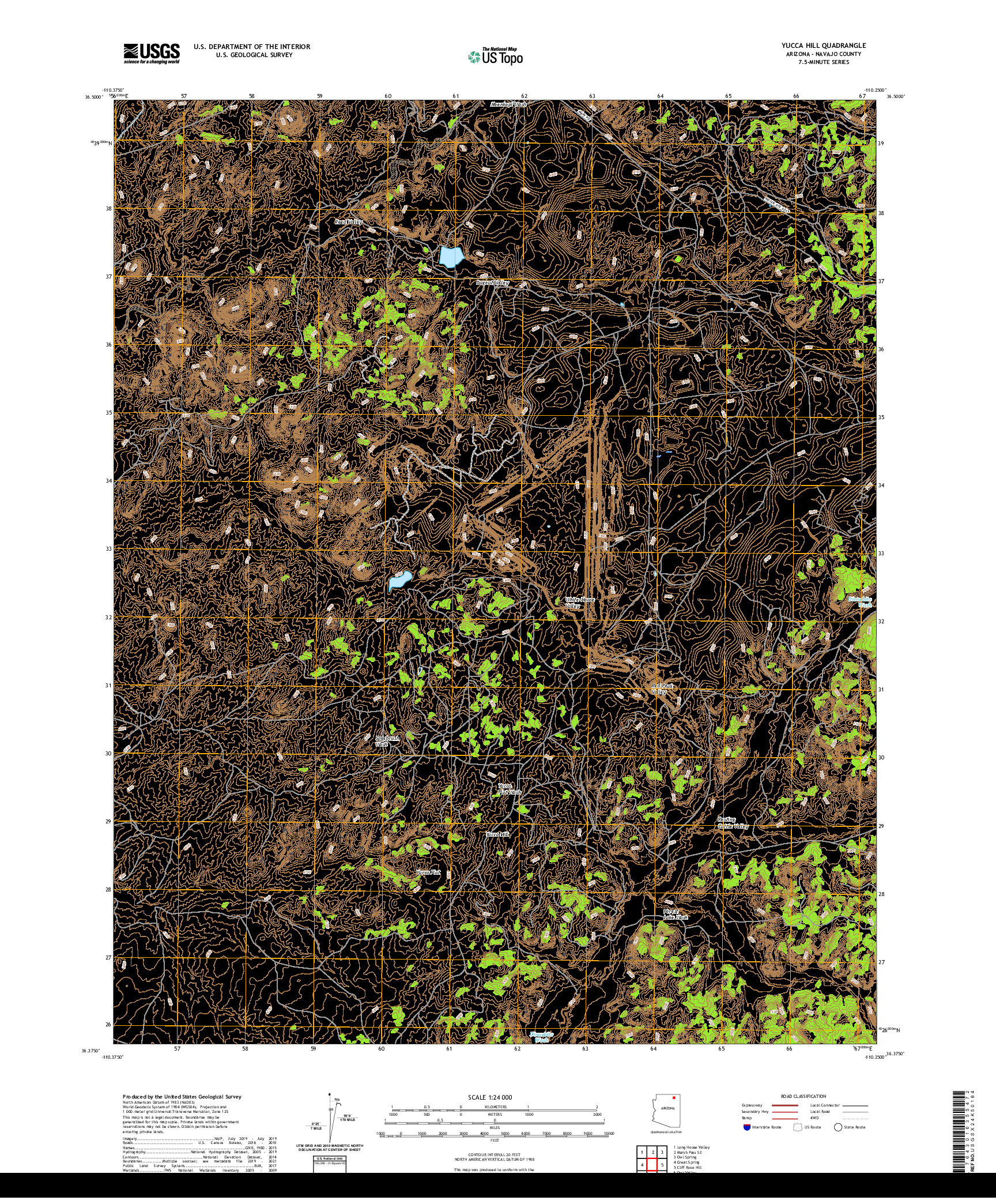 US TOPO 7.5-MINUTE MAP FOR YUCCA HILL, AZ