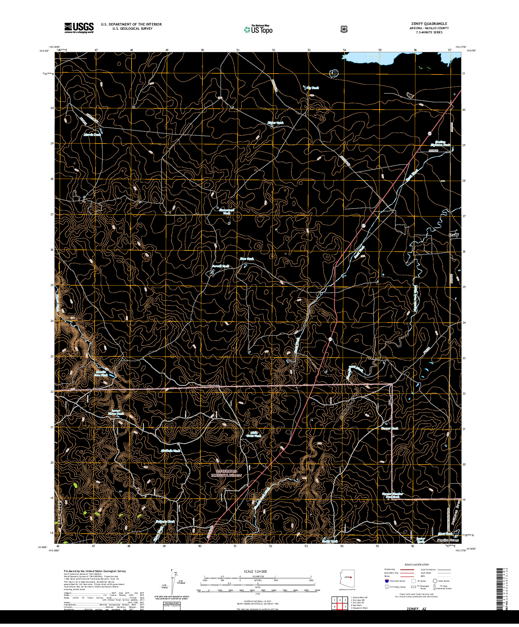 US TOPO 7.5-MINUTE MAP FOR ZENIFF, AZ