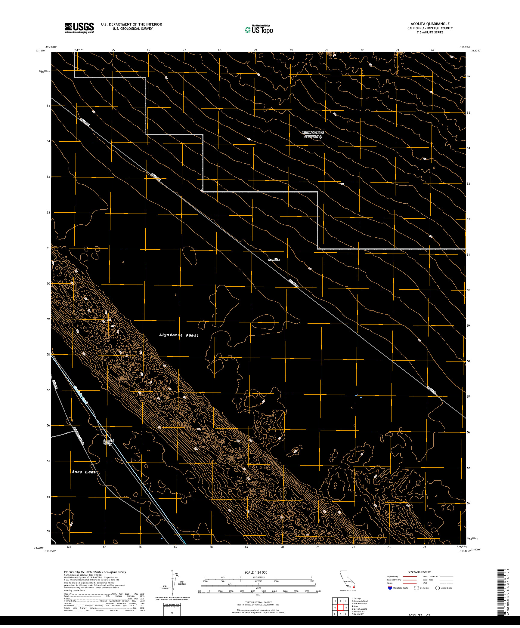 US TOPO 7.5-MINUTE MAP FOR ACOLITA, CA