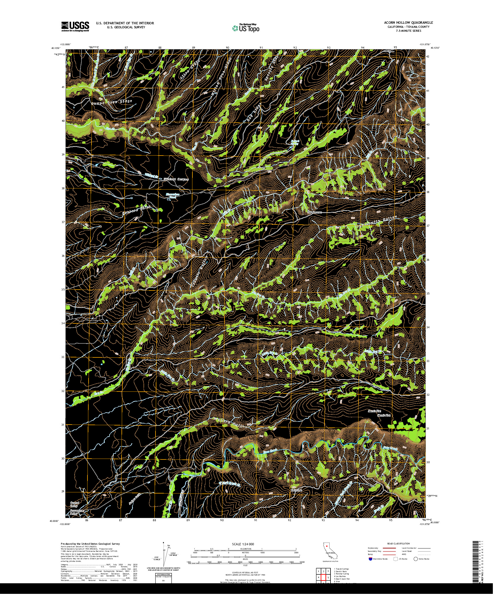 US TOPO 7.5-MINUTE MAP FOR ACORN HOLLOW, CA