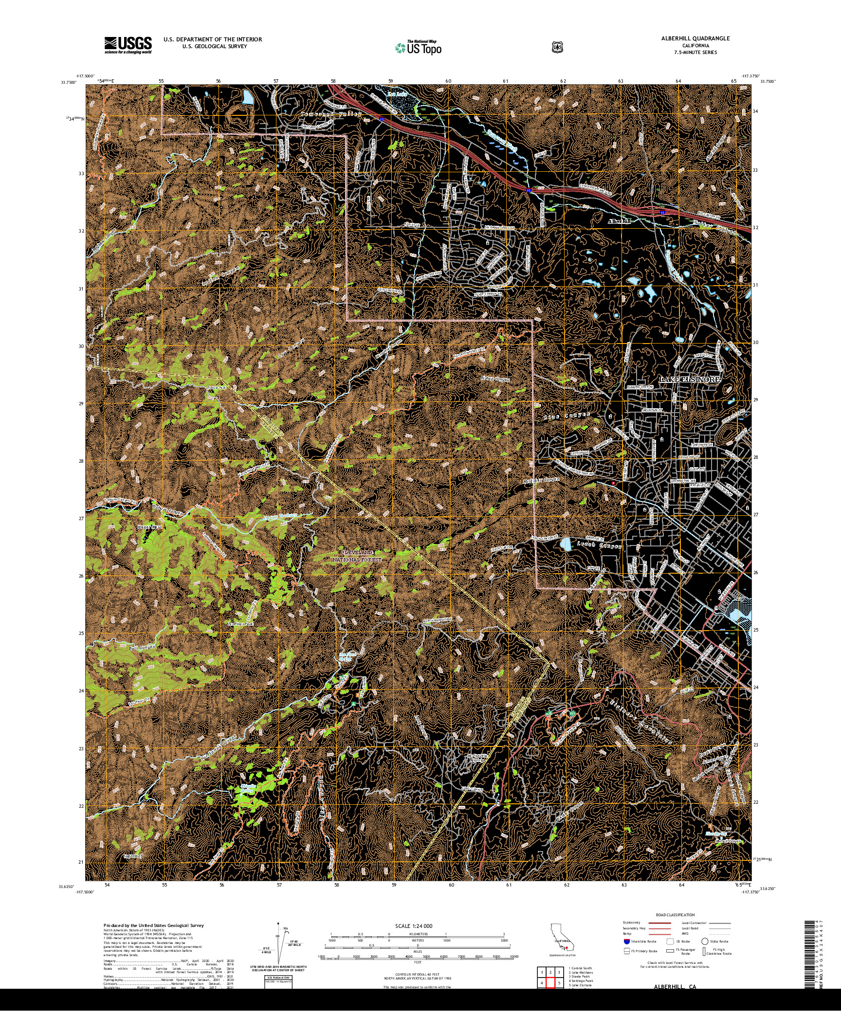 US TOPO 7.5-MINUTE MAP FOR ALBERHILL, CA