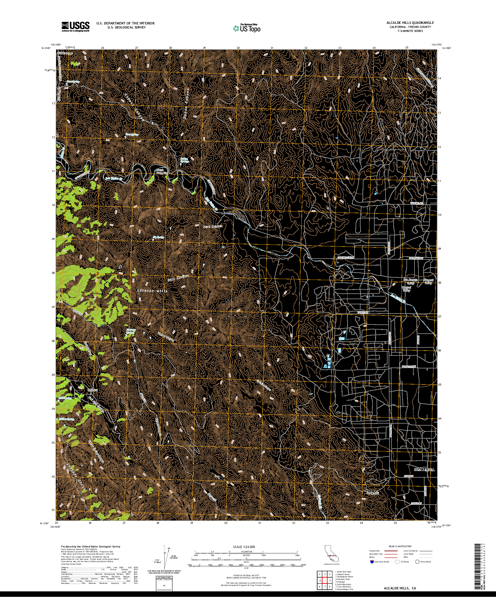 US TOPO 7.5-MINUTE MAP FOR ALCALDE HILLS, CA