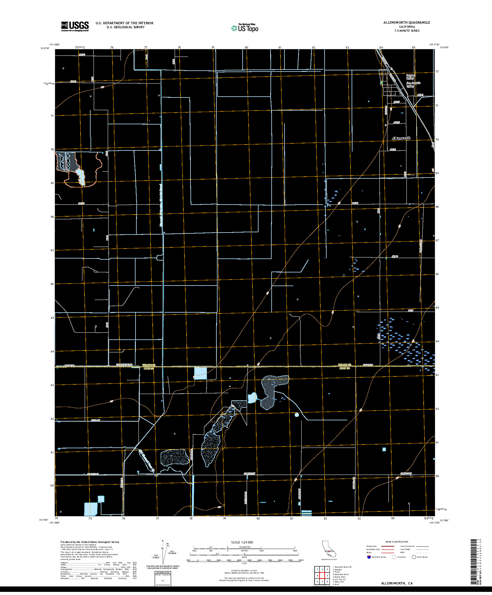 US TOPO 7.5-MINUTE MAP FOR ALLENSWORTH, CA