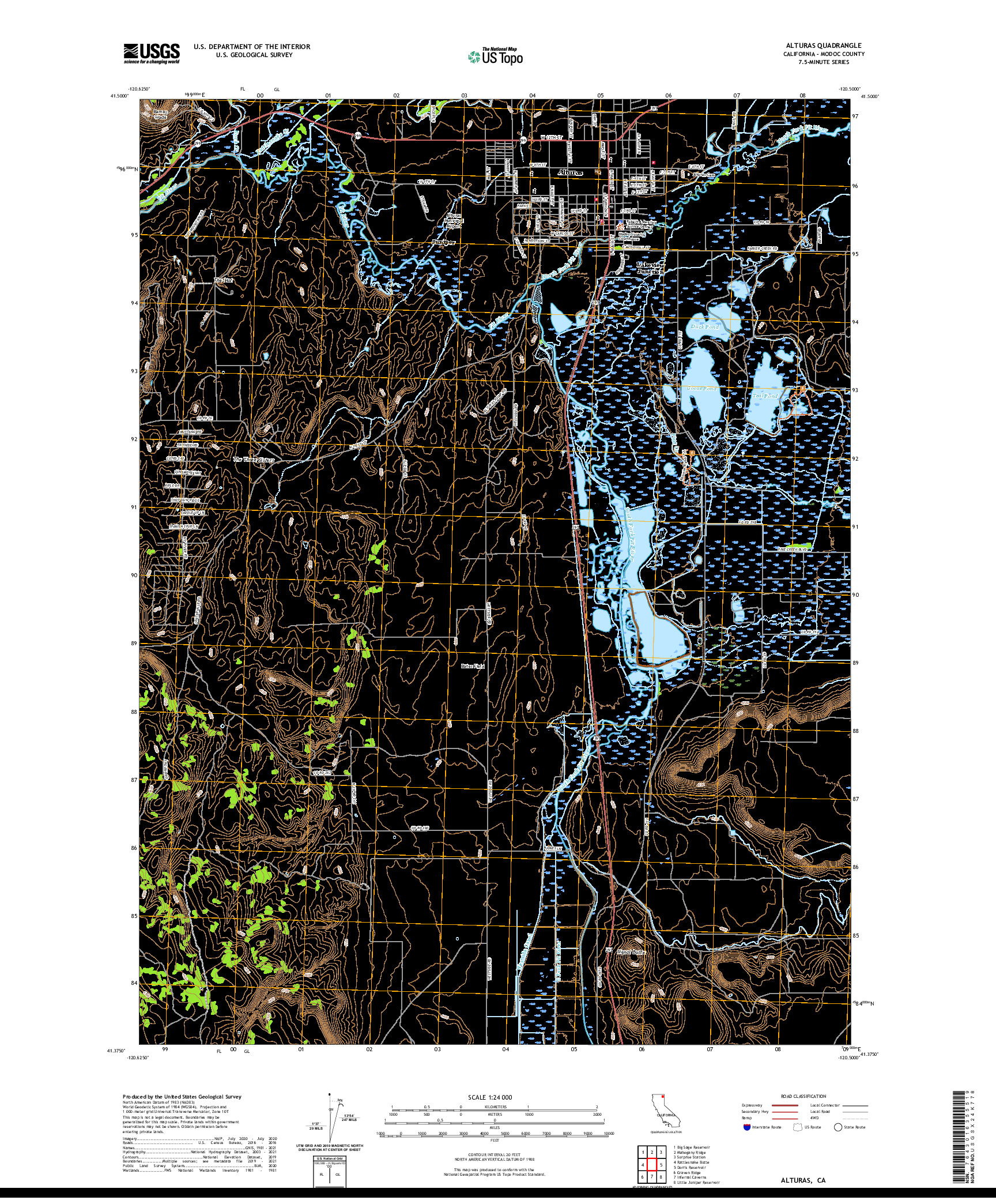 US TOPO 7.5-MINUTE MAP FOR ALTURAS, CA