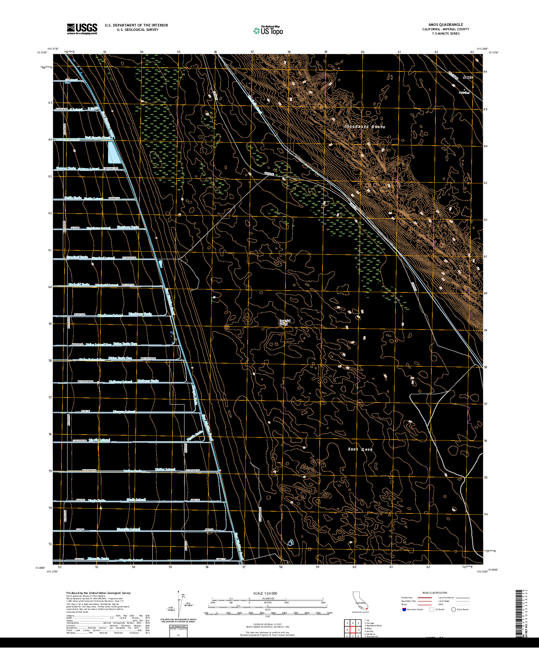 US TOPO 7.5-MINUTE MAP FOR AMOS, CA