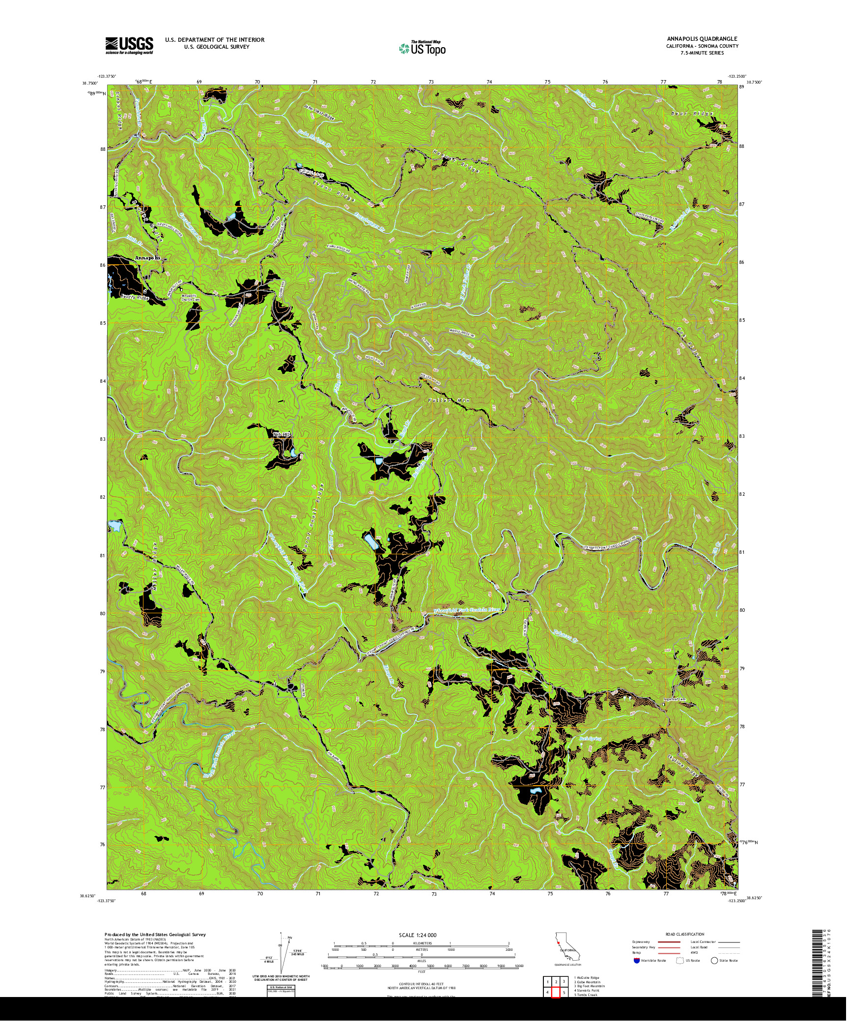 US TOPO 7.5-MINUTE MAP FOR ANNAPOLIS, CA