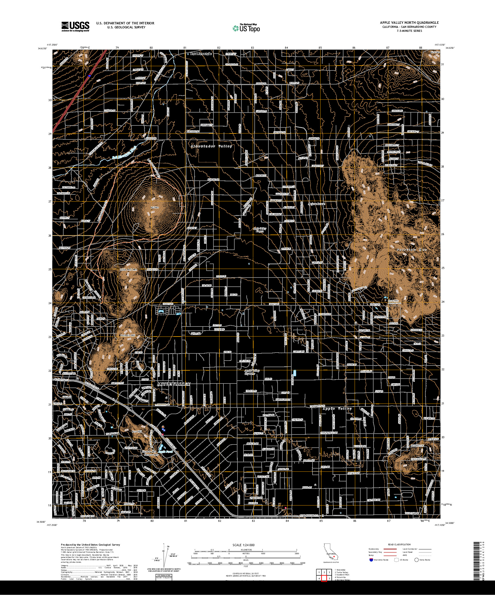 US TOPO 7.5-MINUTE MAP FOR APPLE VALLEY NORTH, CA