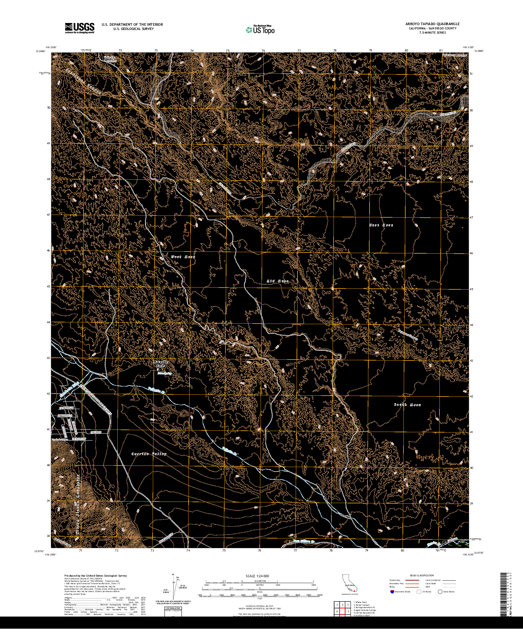 US TOPO 7.5-MINUTE MAP FOR ARROYO TAPIADO, CA