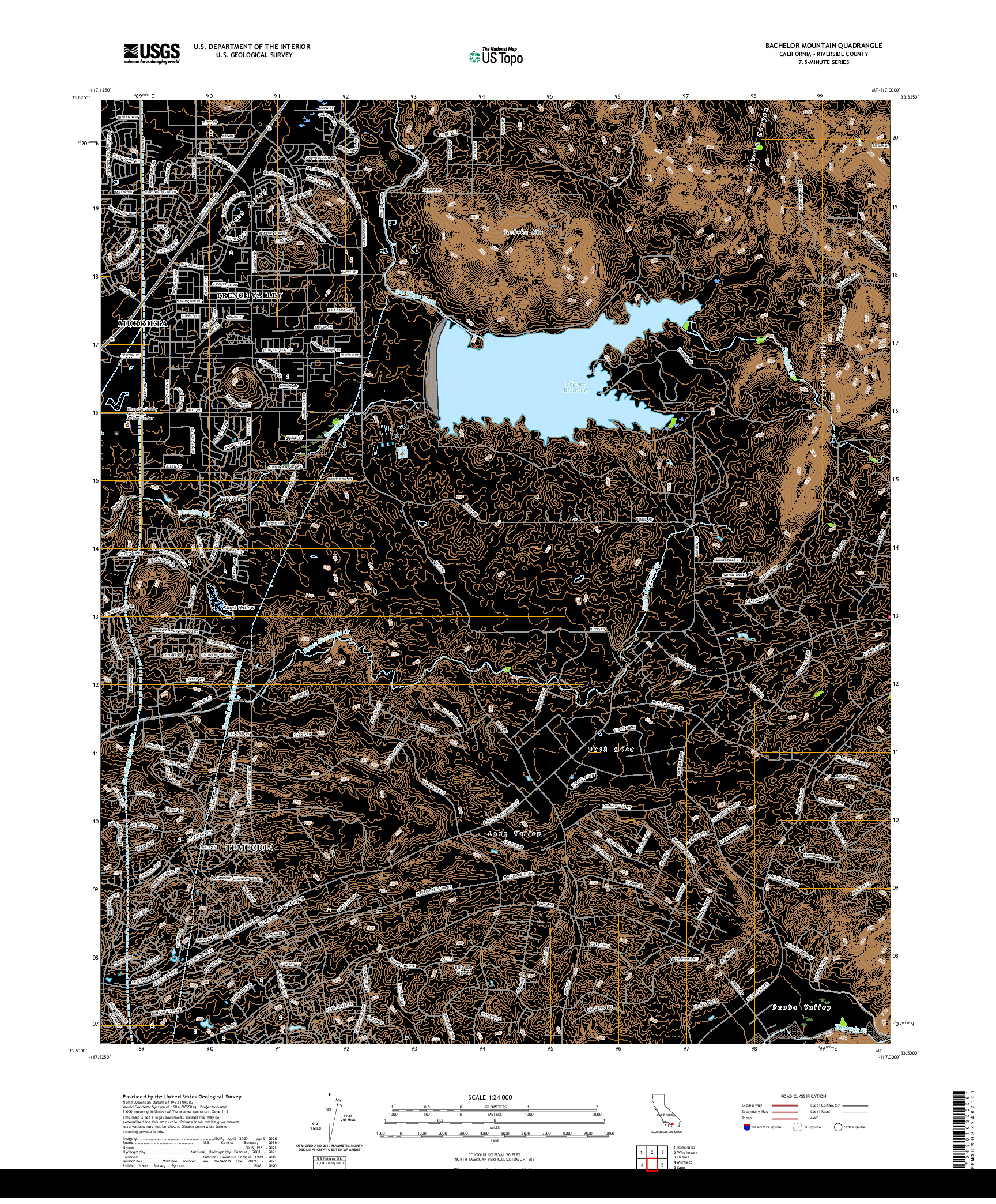 US TOPO 7.5-MINUTE MAP FOR BACHELOR MOUNTAIN, CA