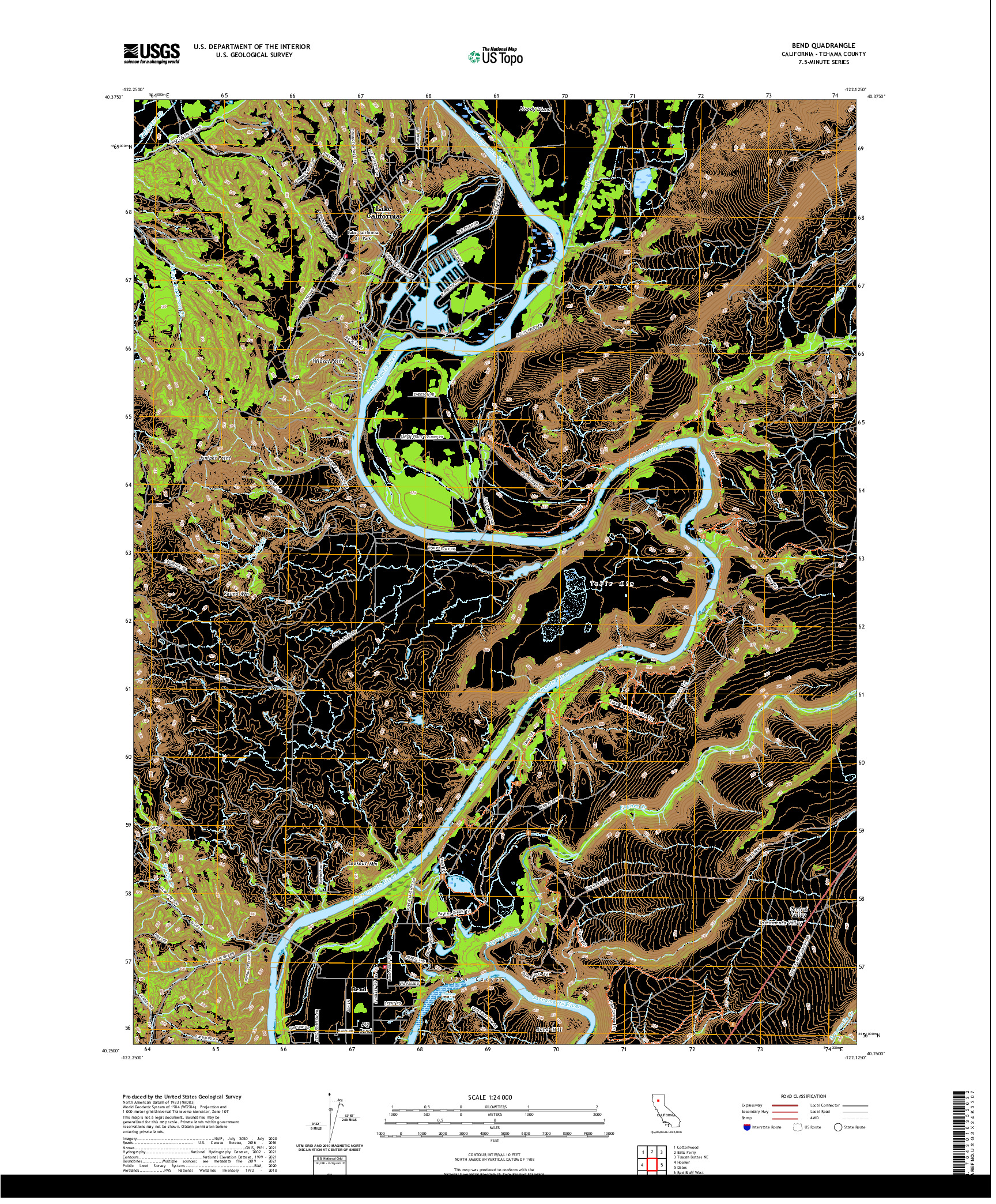 US TOPO 7.5-MINUTE MAP FOR BEND, CA